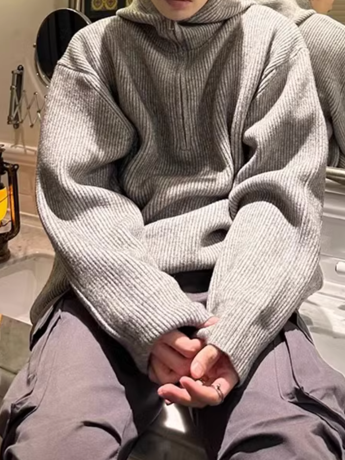 ハーフジップニットパーカー SPA09197 – CRAMMY ハーフジップニットパーカー SPA09197 – CRAMMY