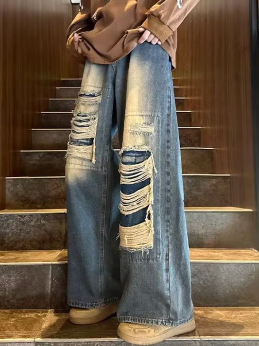 ダメージデニムワイドパンツ SPA09161