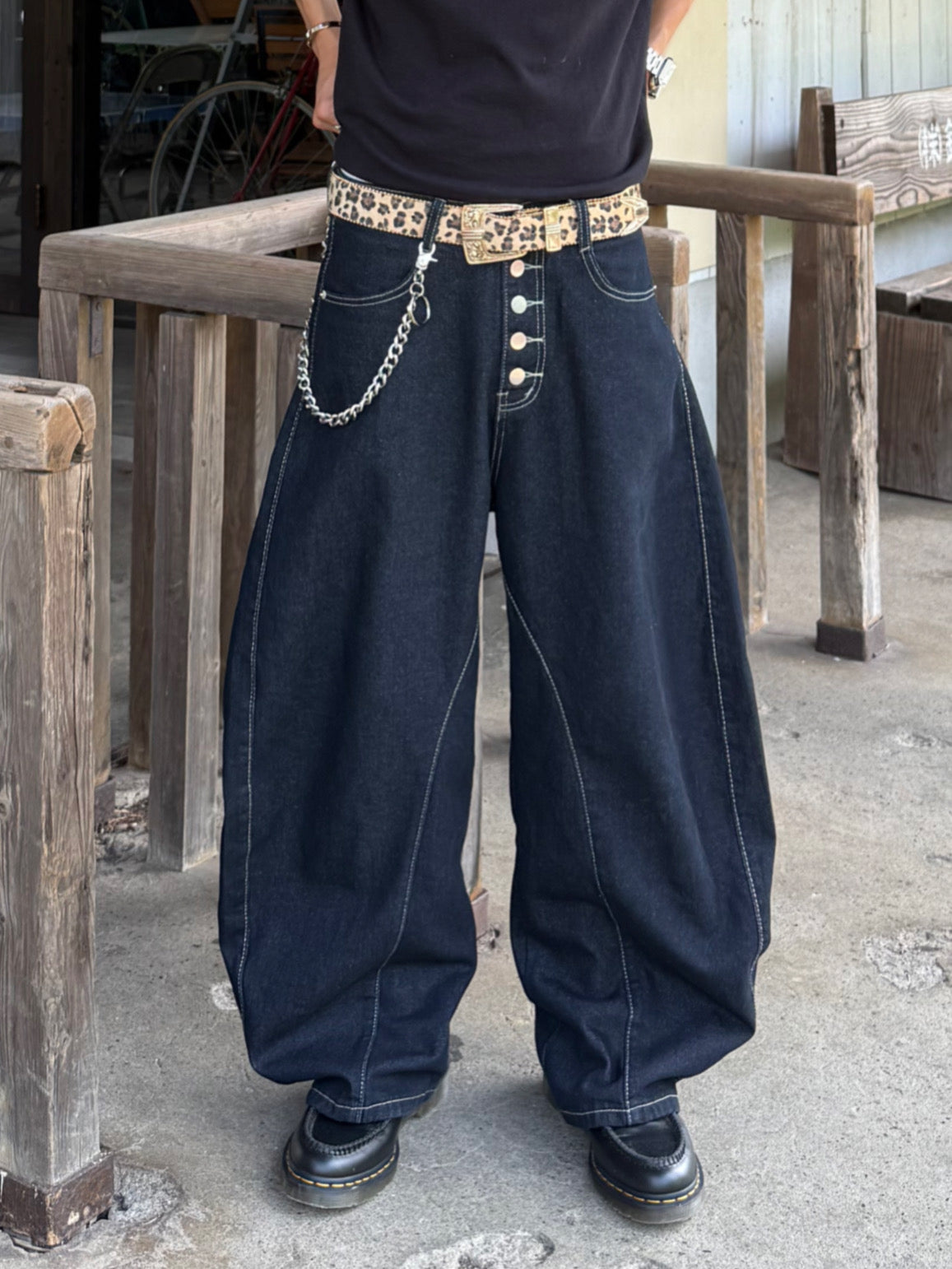 Kenshin_ボタンデザインワイドデニムパンツ DPB73405