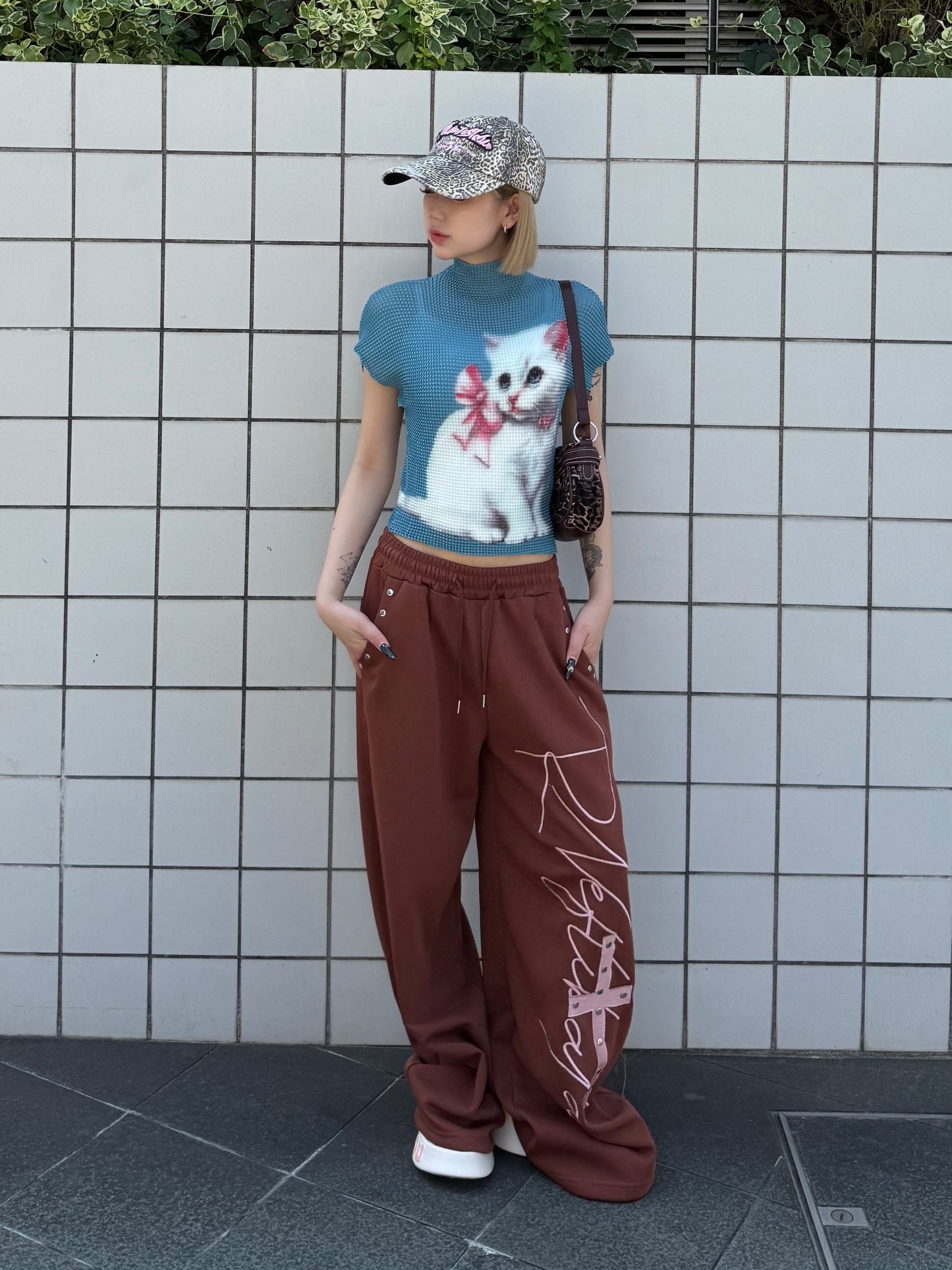 バイカラークロスロゴスウェットパンツ DPB86246