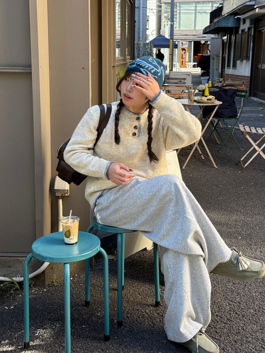 ヘンリーネックステッチニット DPC01005