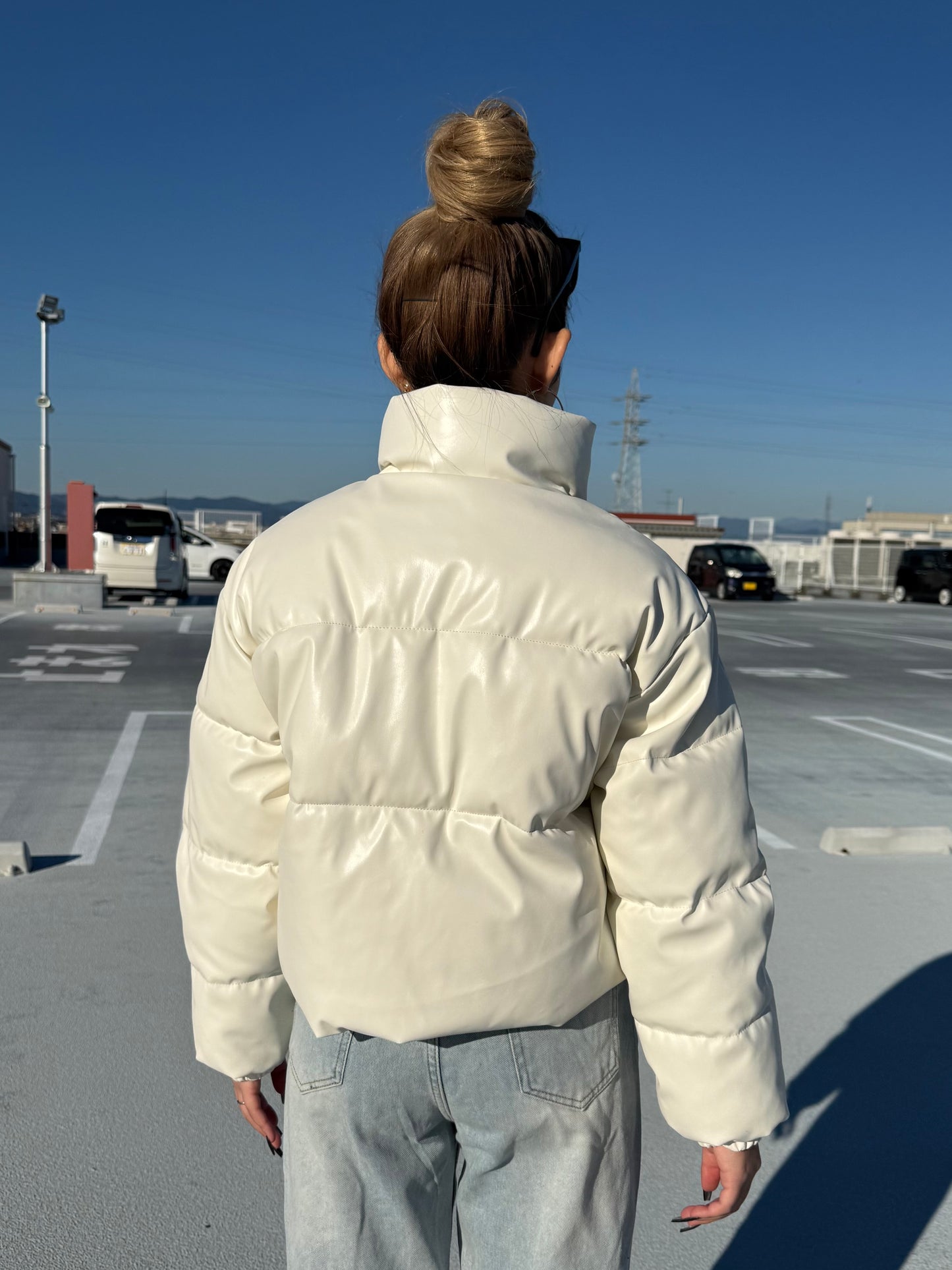 レザーショートダウンジャケット DPB73595