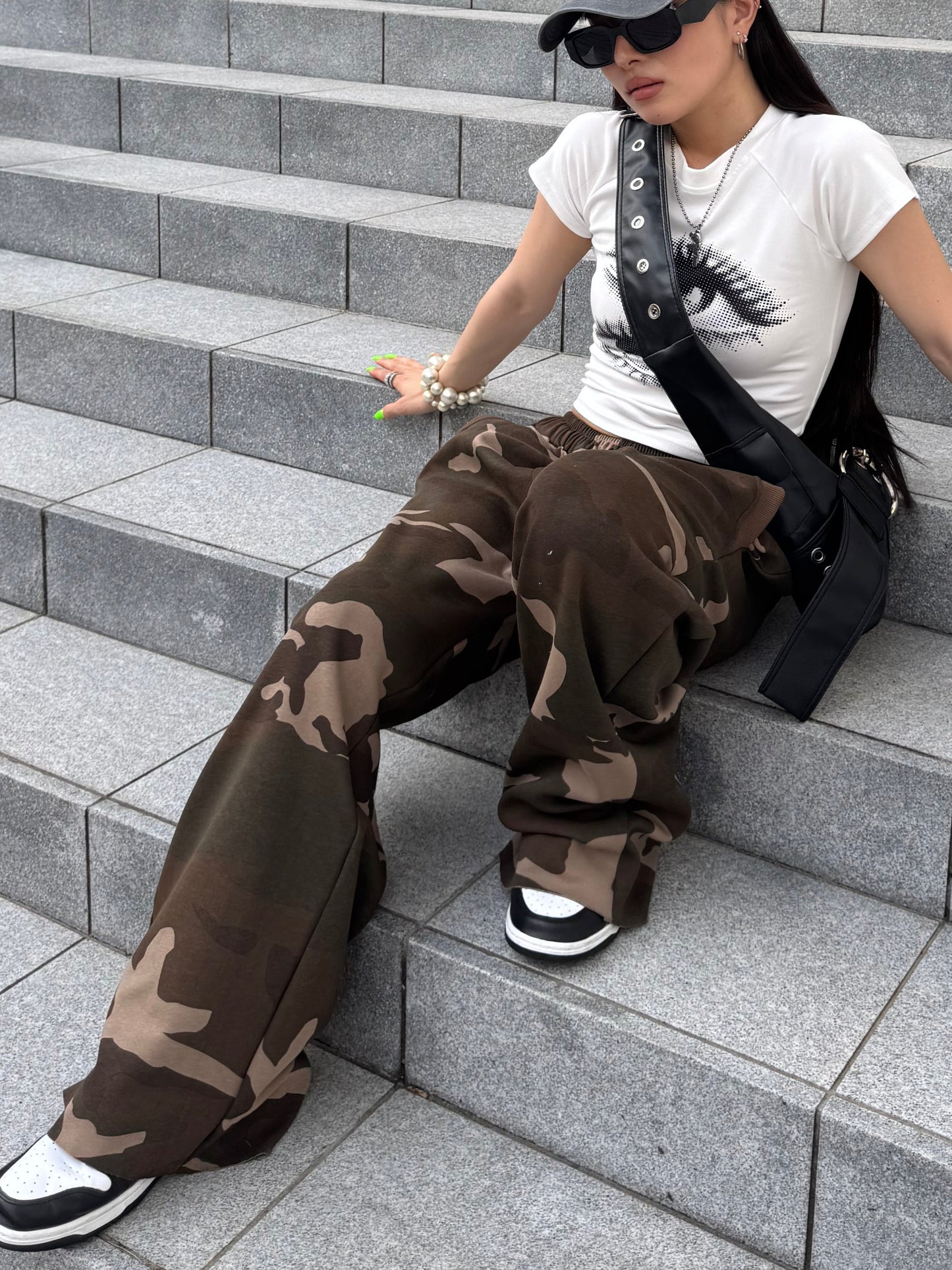 カモフラワイドスウェットパンツ DPB86075