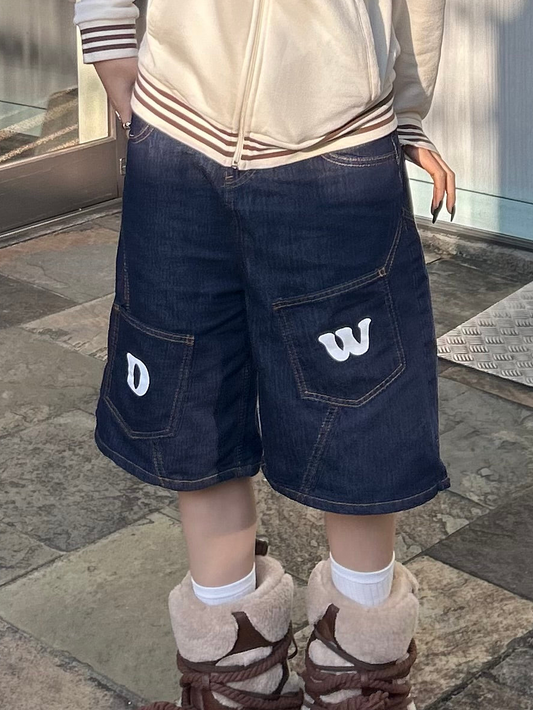 ロゴプリントデニムハーフパンツ DPB98050