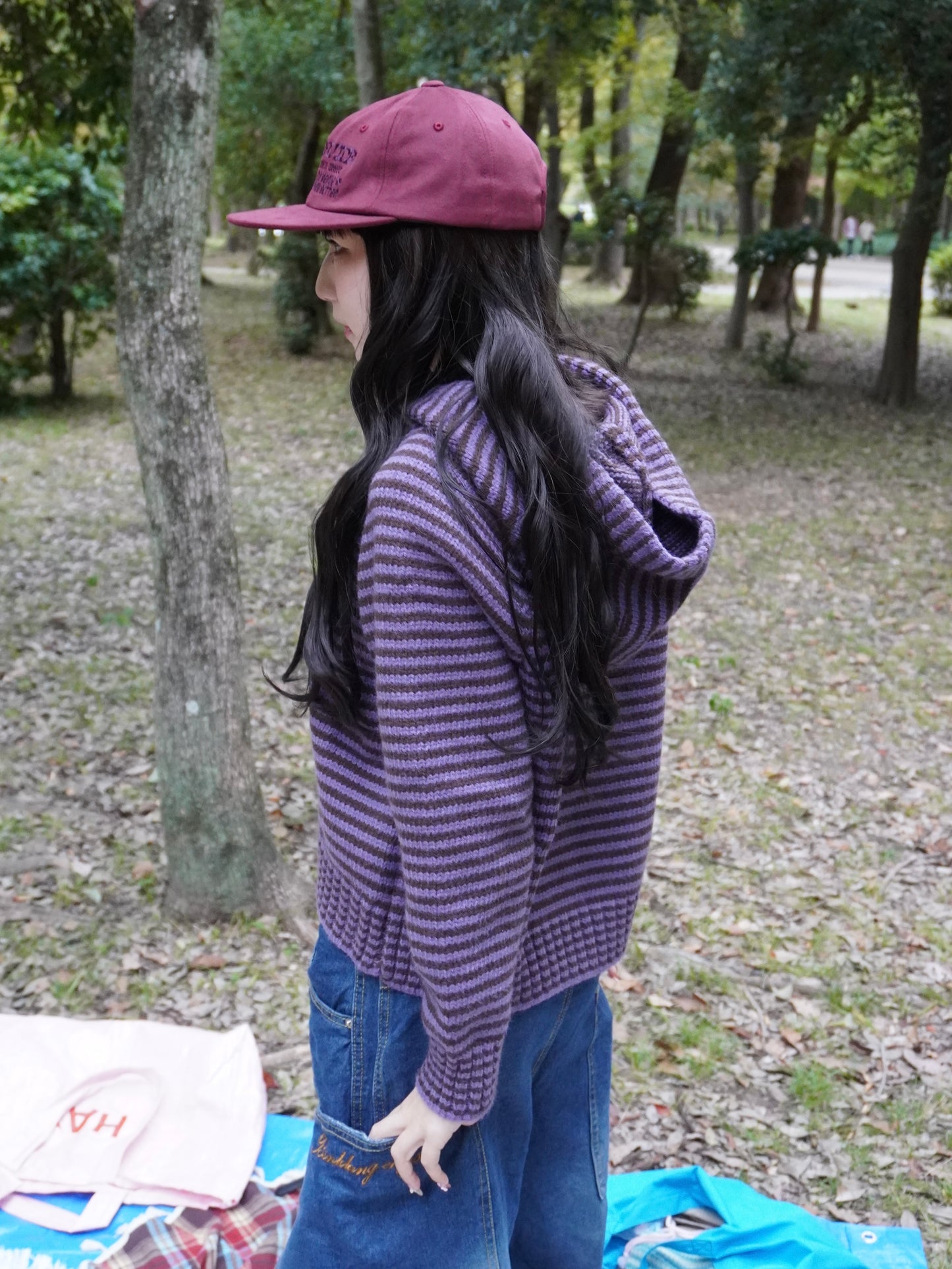 ボーダーニットダブルジップパーカー DPB85367