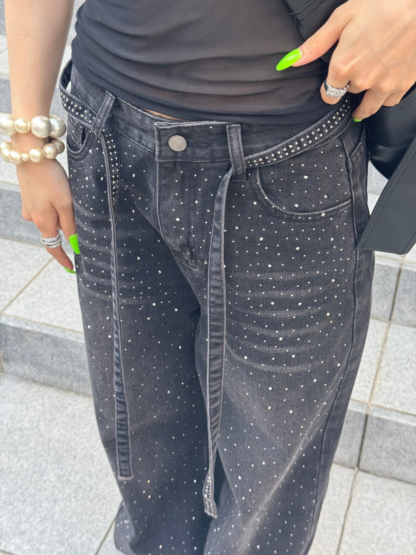 ラメストレートデニムパンツ DPB86071