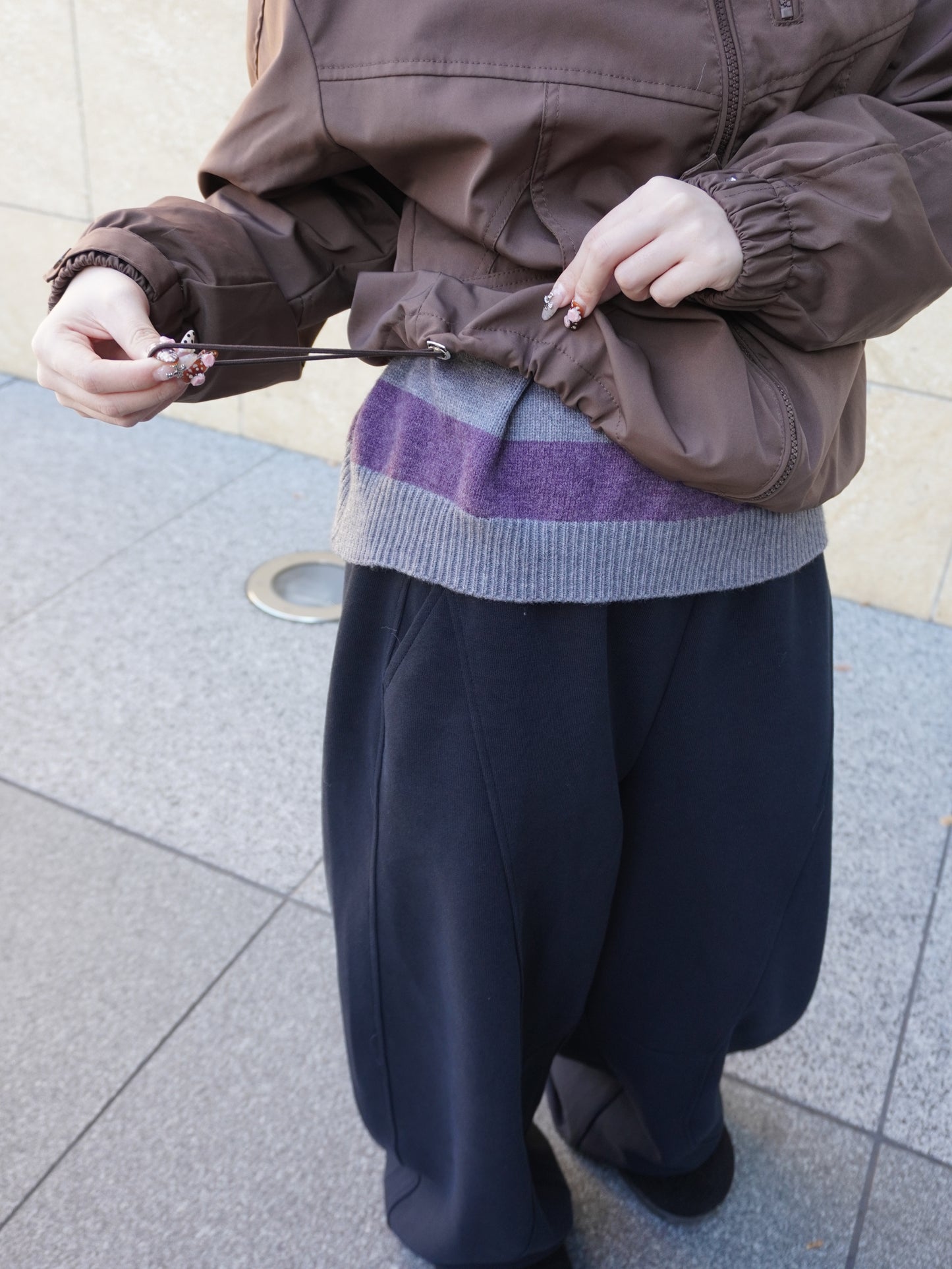 ブラウンナイロンパーカー DPB85371