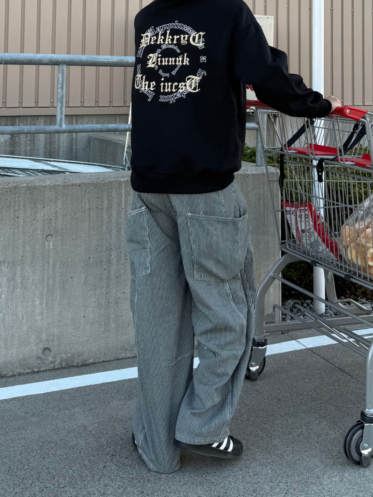 ストライプワイドデニムパンツ DPB90083