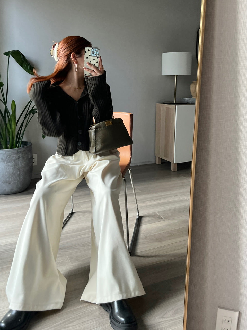 リブボタンニットトップス DPB56340