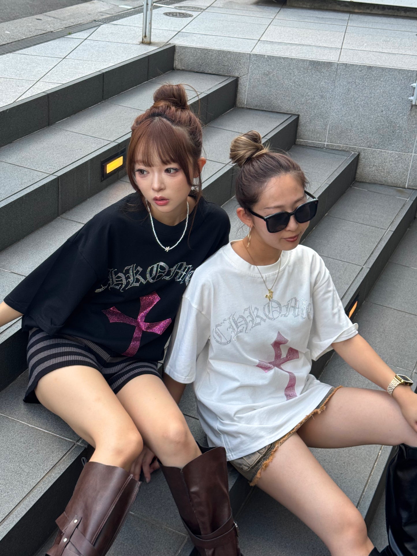 【即納】クロスストーンオーバーサイズTシャツ DPB73666S