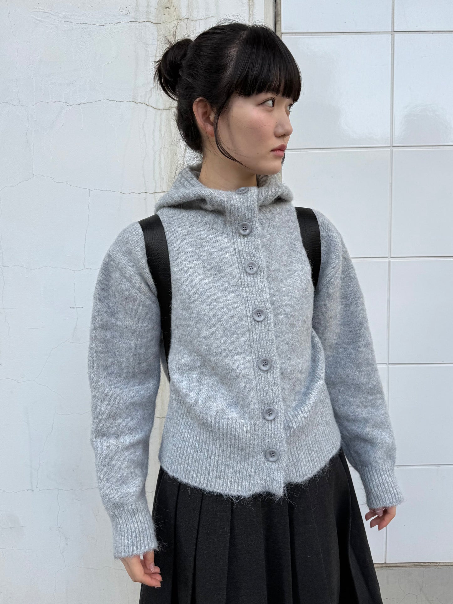 ライトグレーニットカーディガン DPA43737