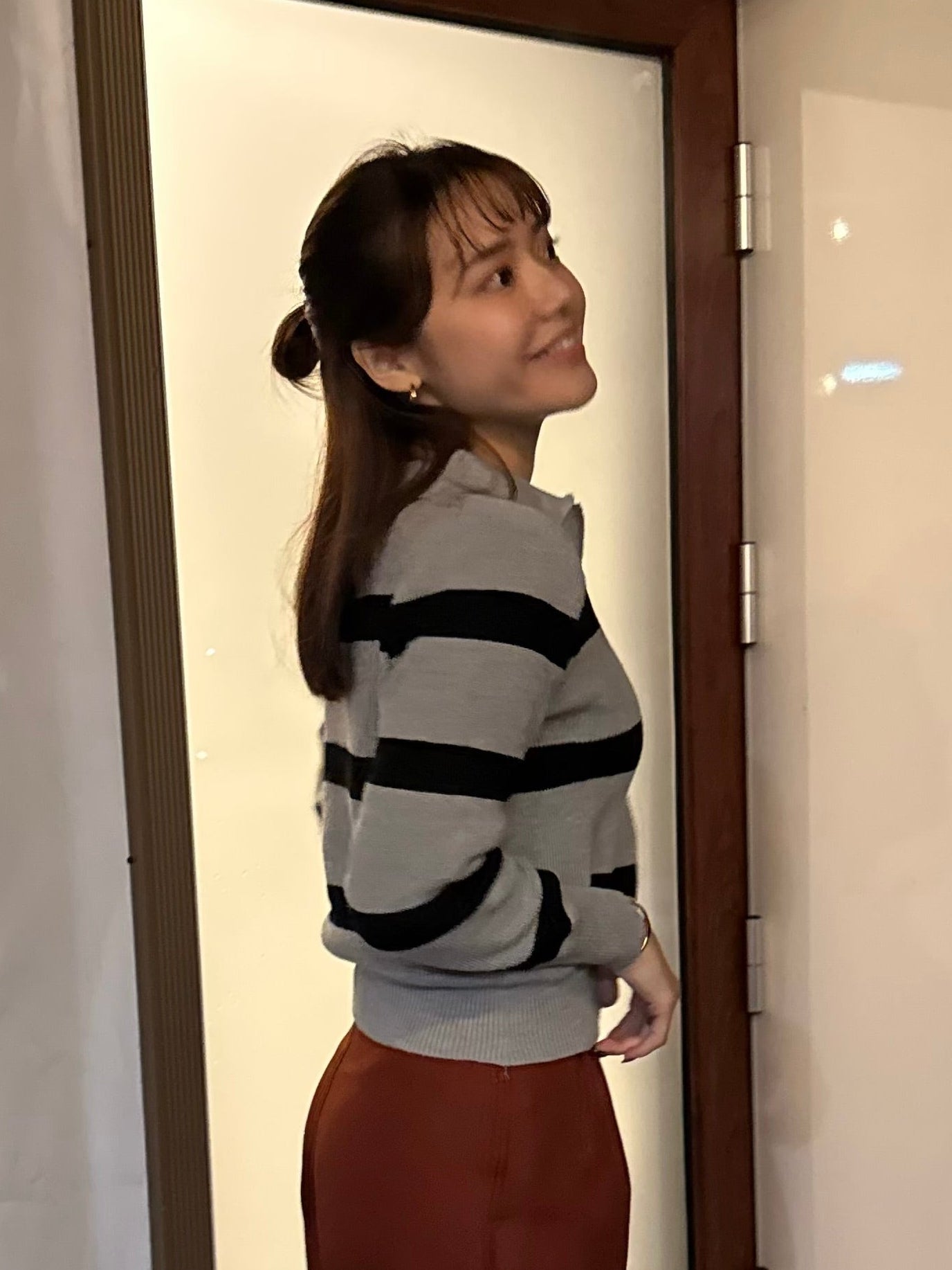 ハーフジップボーダーニット DPB47484