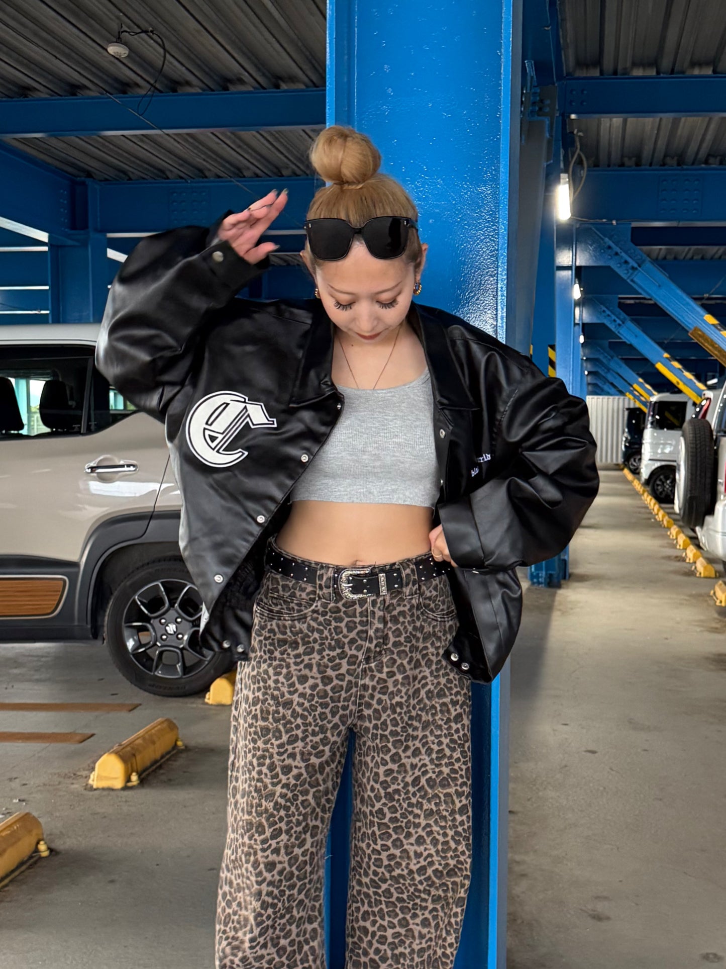 フェイクレザーバックロゴアウター DPB90041