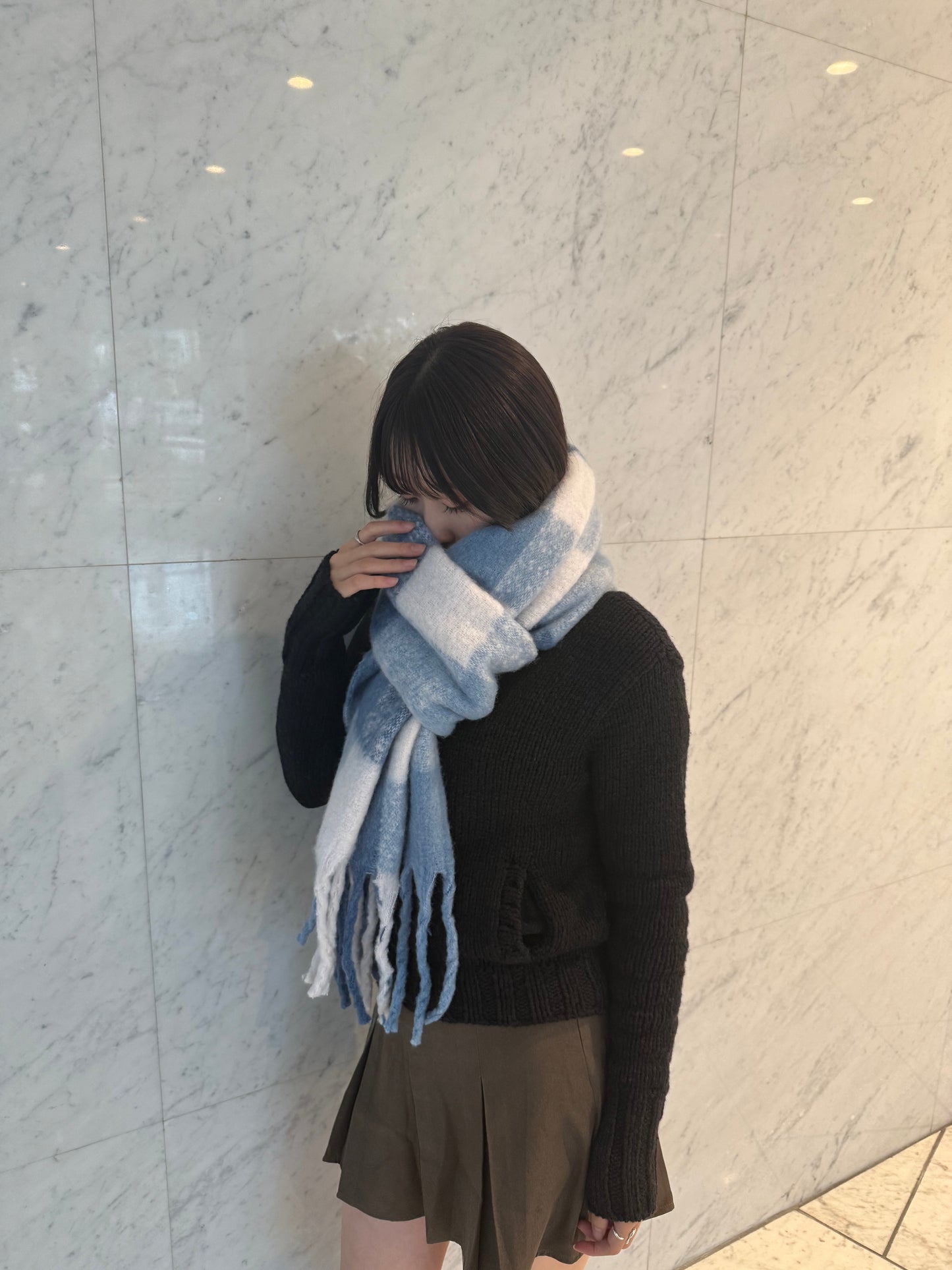 チェック柄ボリュームマフラー DPB93034