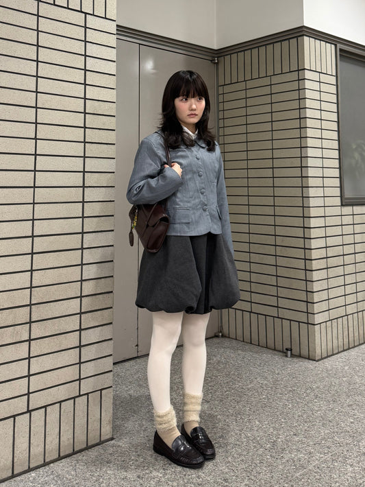 ライトグレーショートスーツジャケット DPA43706