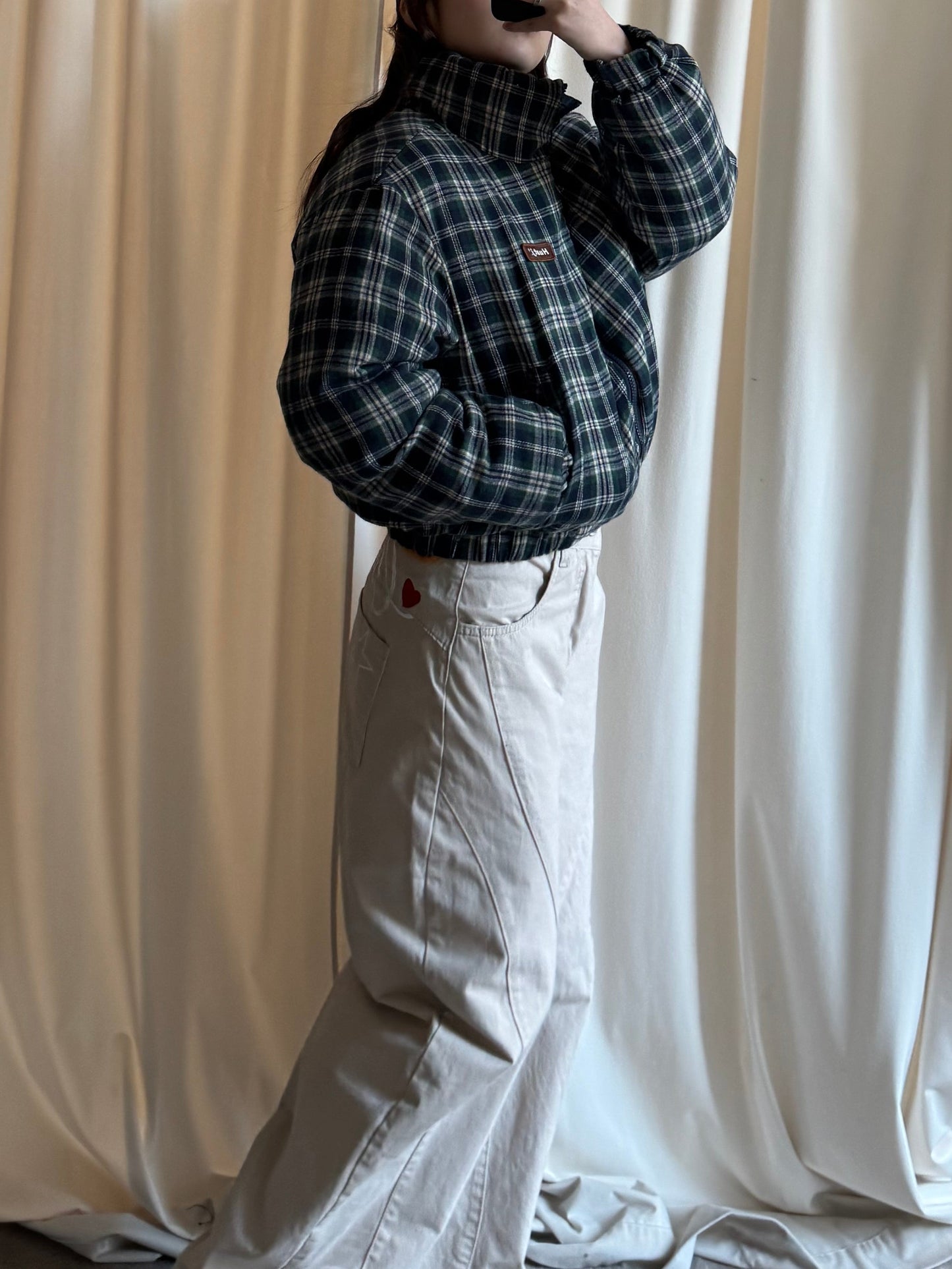 リバーシブルチェック中綿ジャケット DPB91075