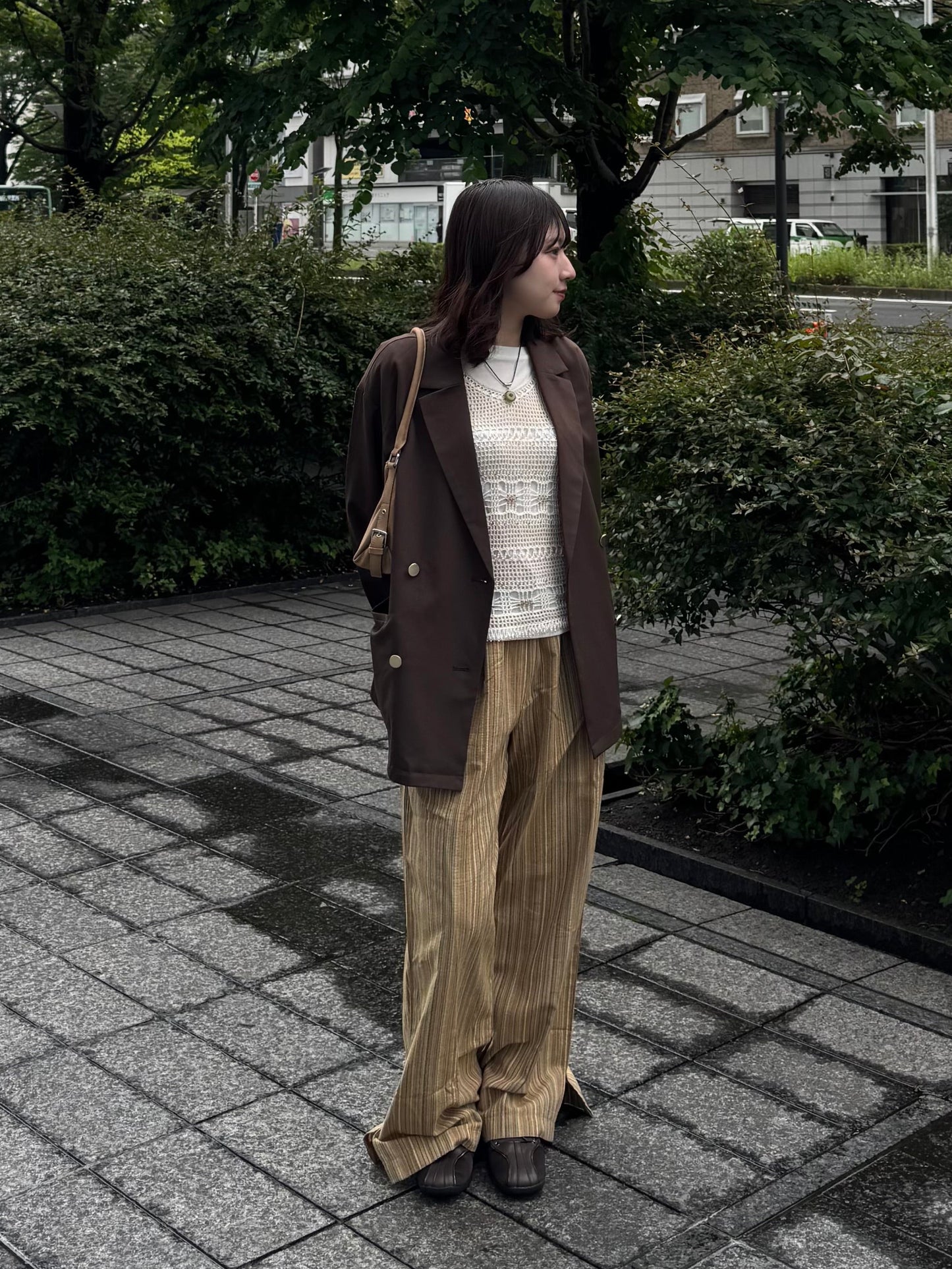 ソフトリネンストライプパンツ DPC03077