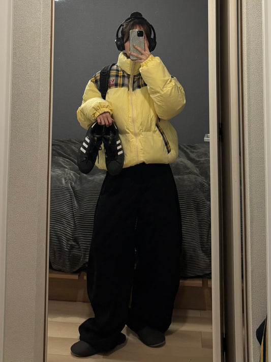 イエローチェックダウンジャケット DPB88103