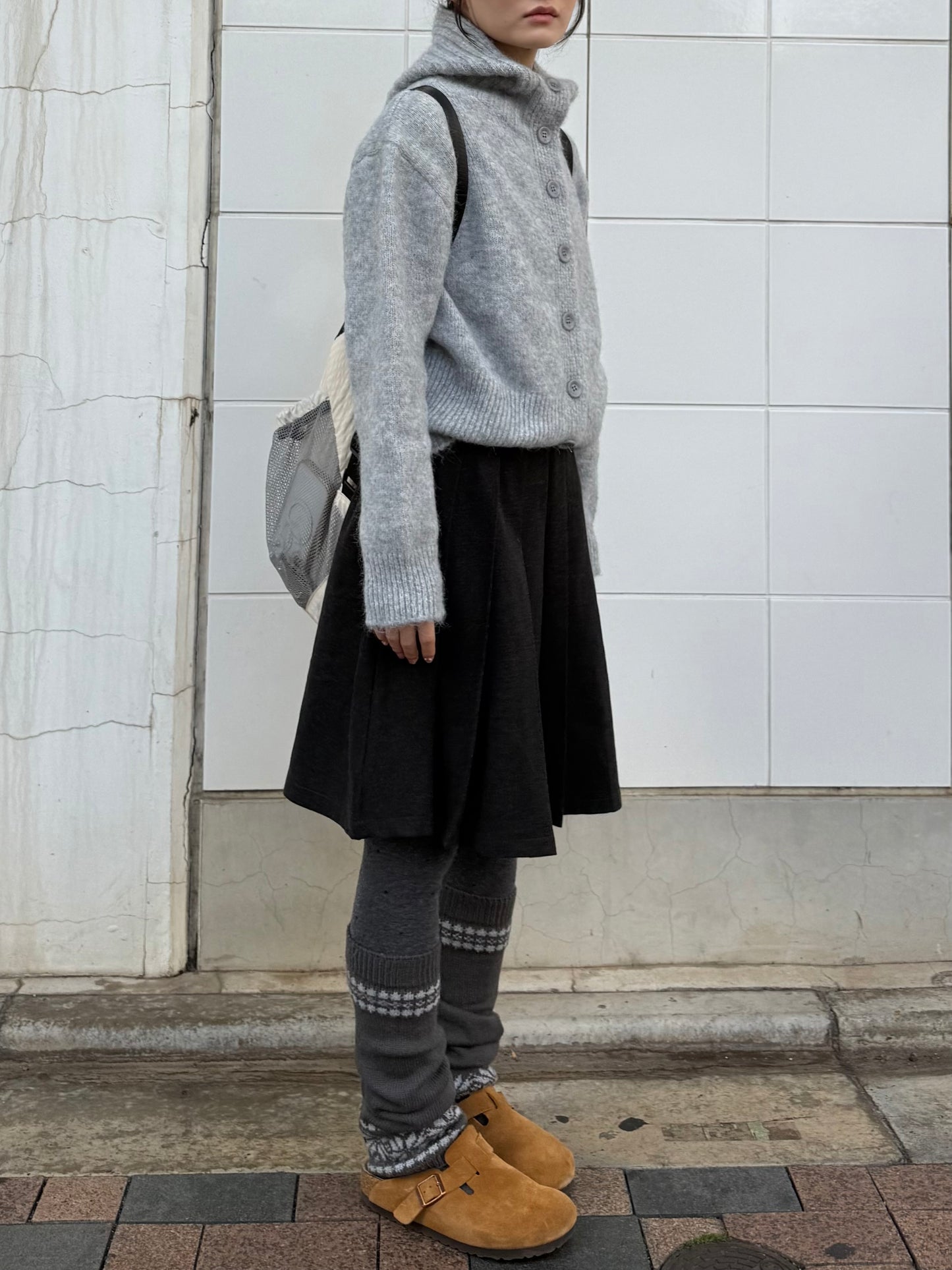 ライトグレーニットカーディガン DPA43737