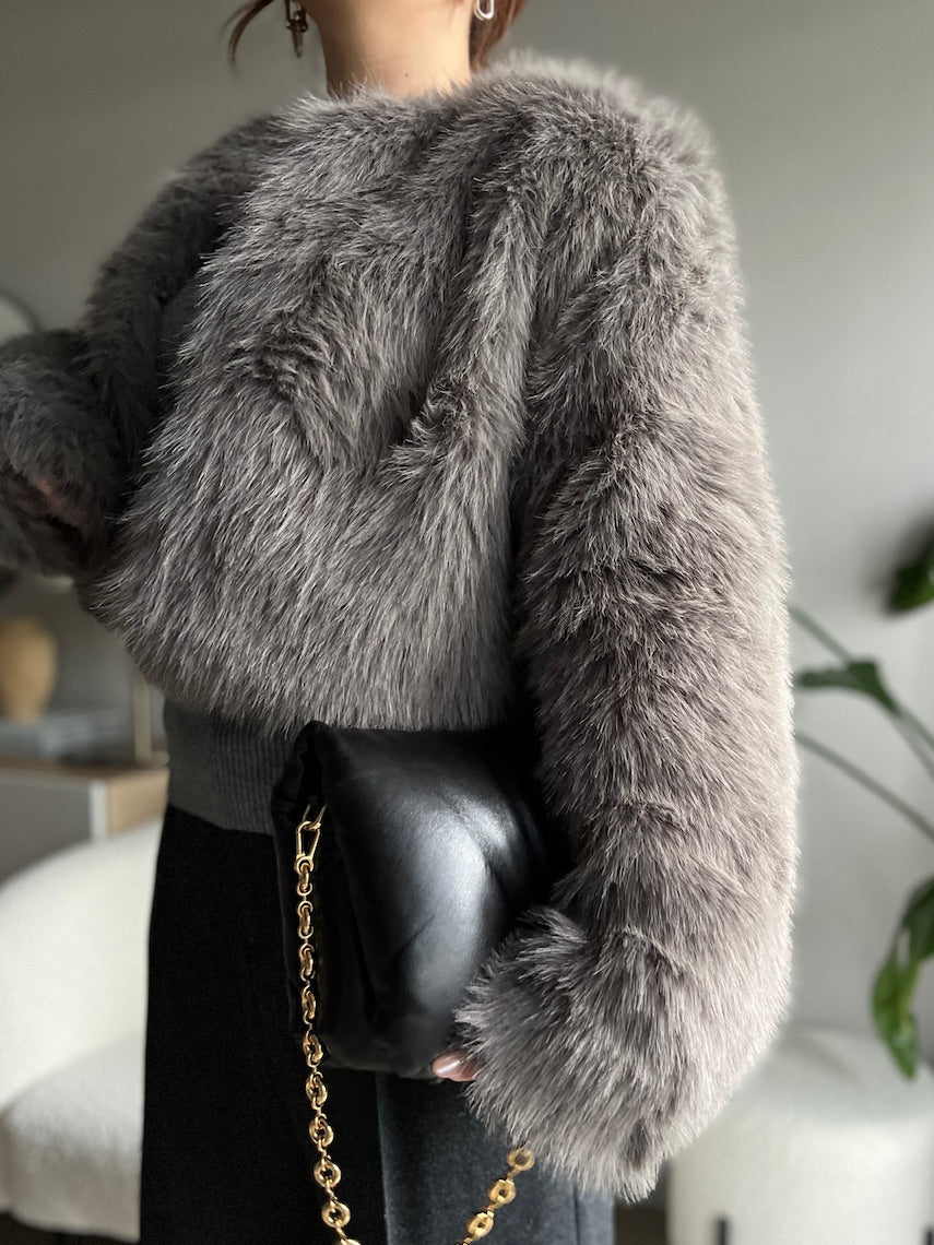 フェイクファーショートジャケット DPB56346