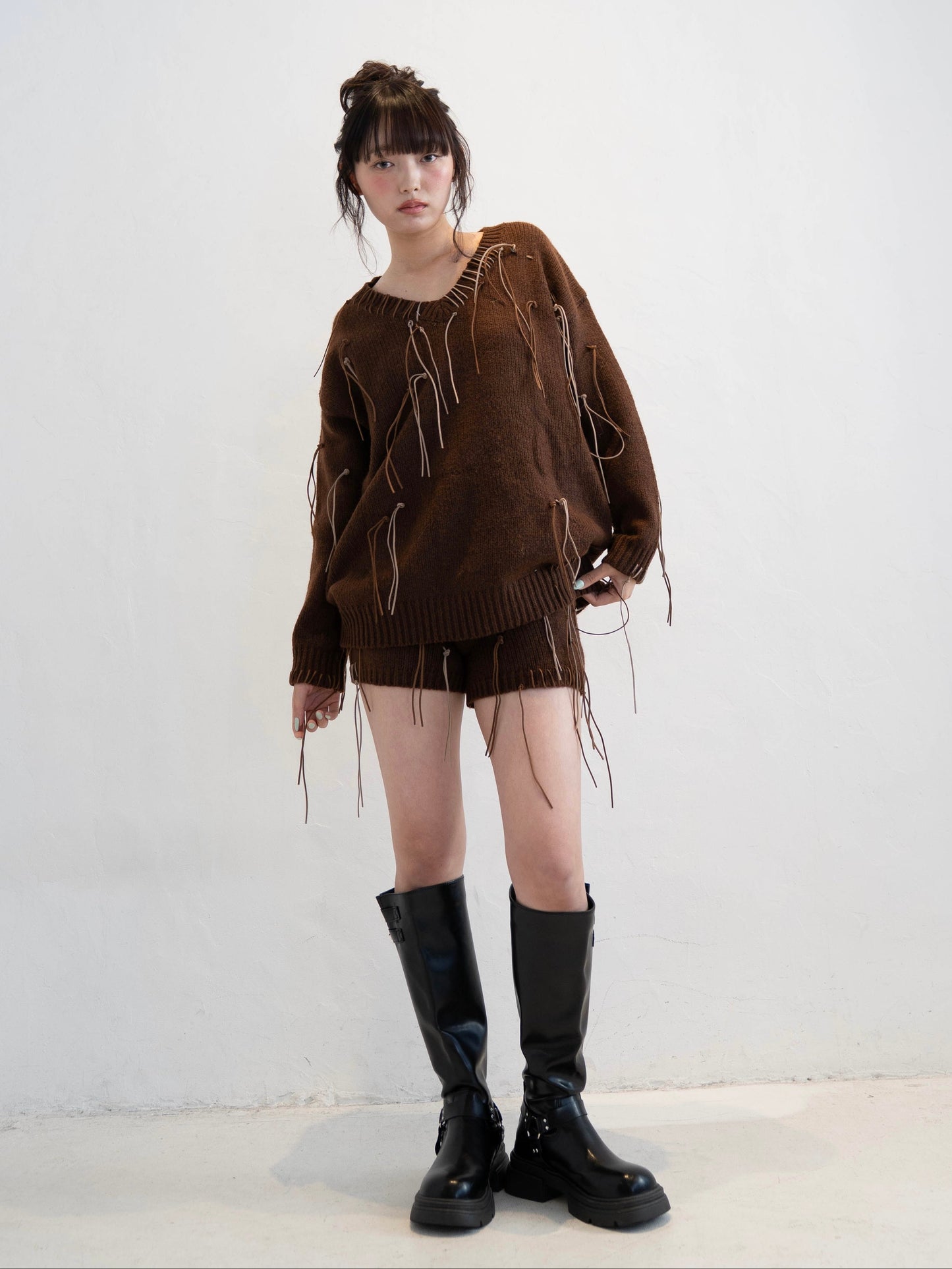 フリンジニットセットアップ DPC02011