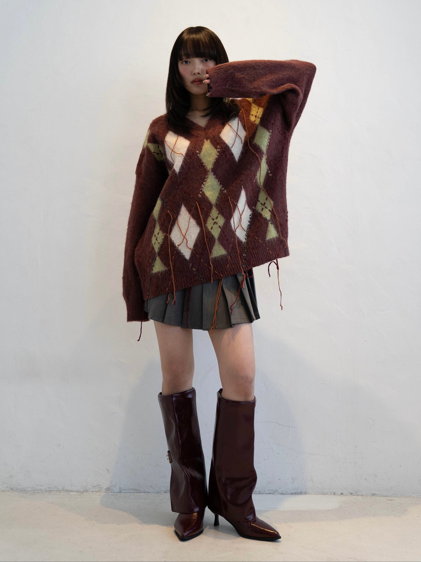 アーガイルチェックニット DPC02012