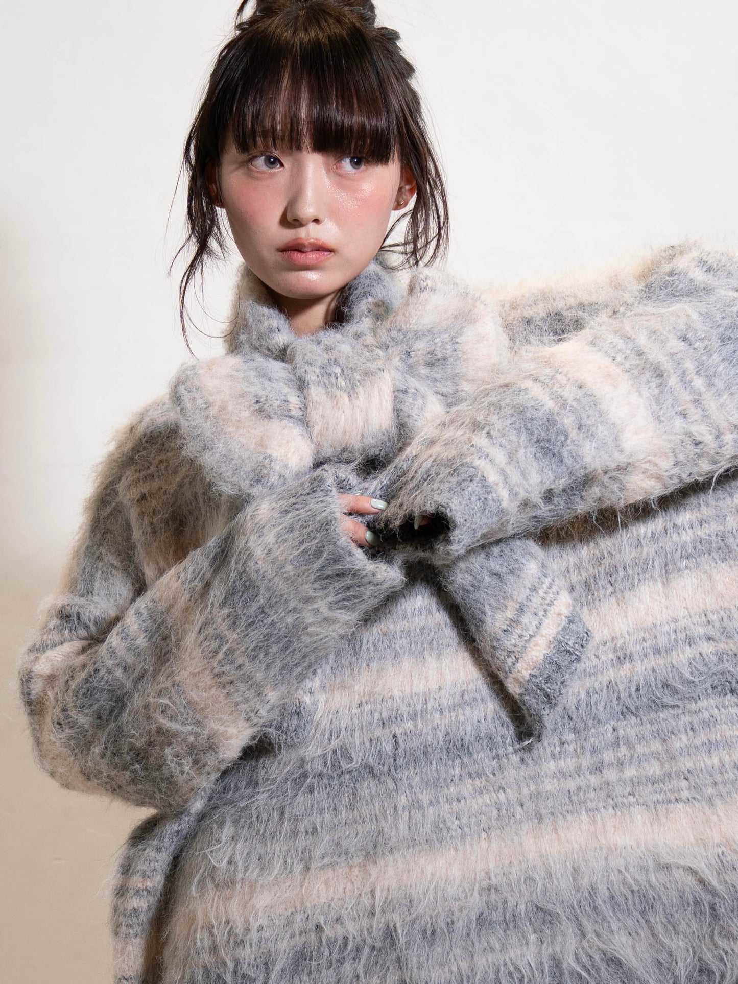 リボンマフラーボーダーニット DPC02005