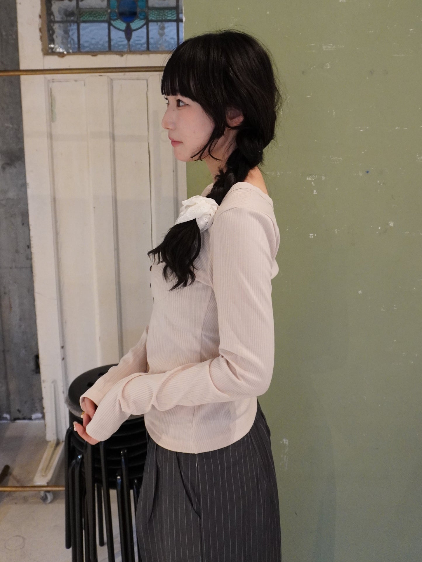 ボタンリブカットソー DPB85474