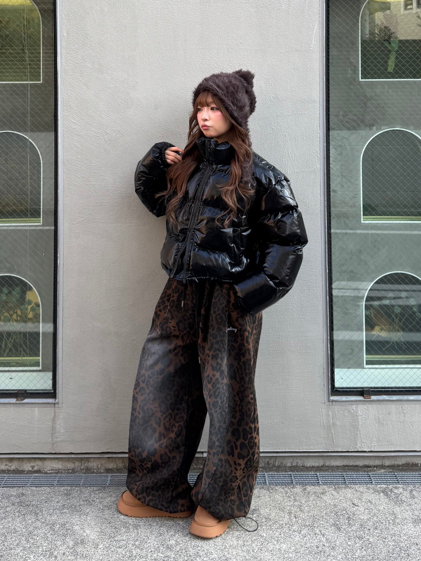 ウォッシュドレオパードスウェットパンツ DPB86171