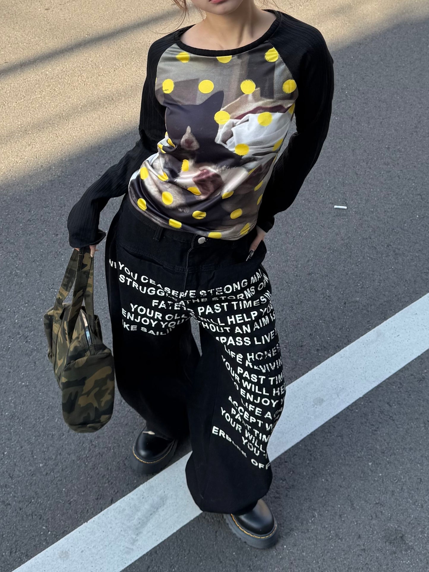 ドットキャットタイトトップス DPB86195