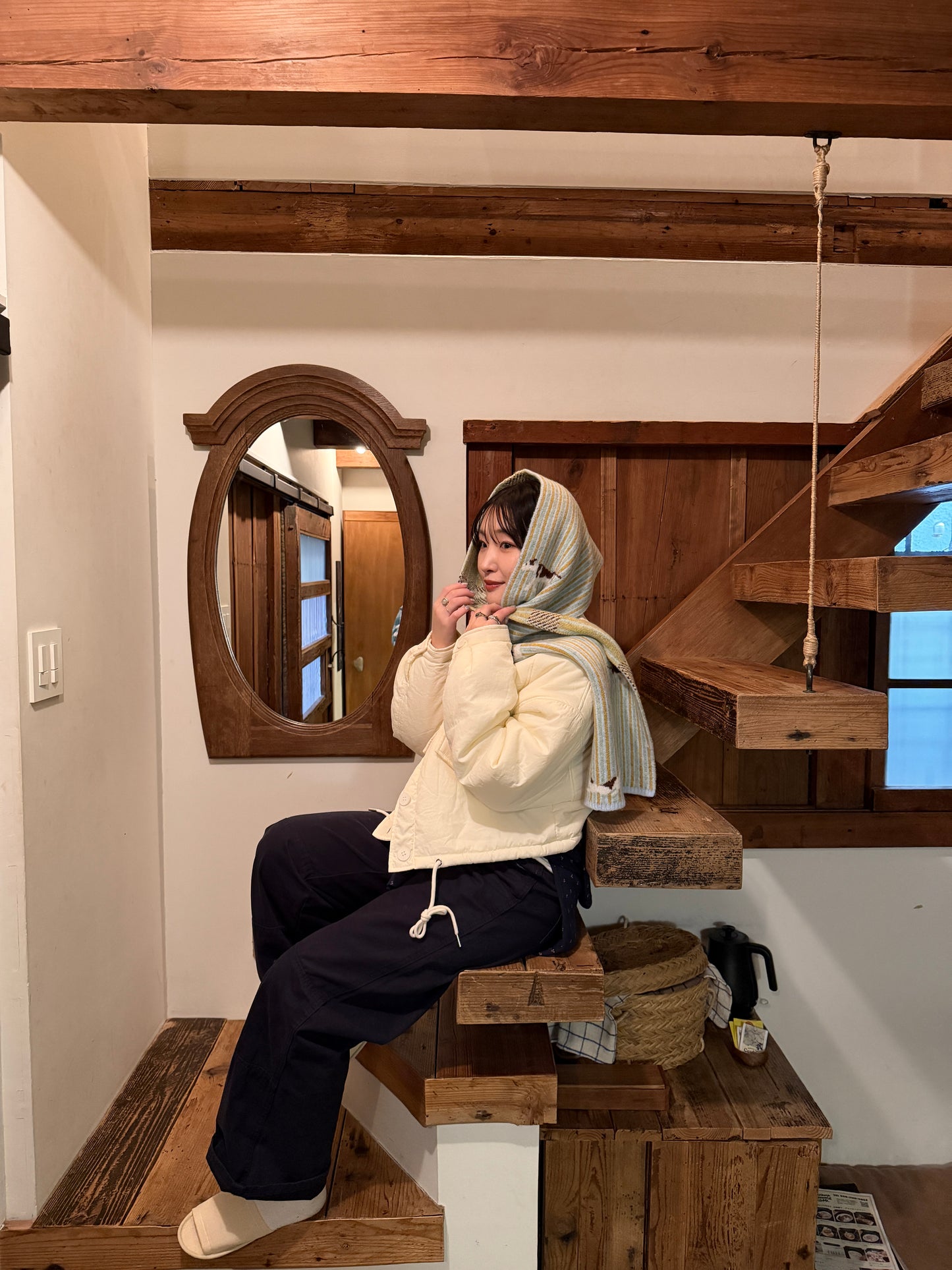 ドッグイラストストライプマフラー DPB78224