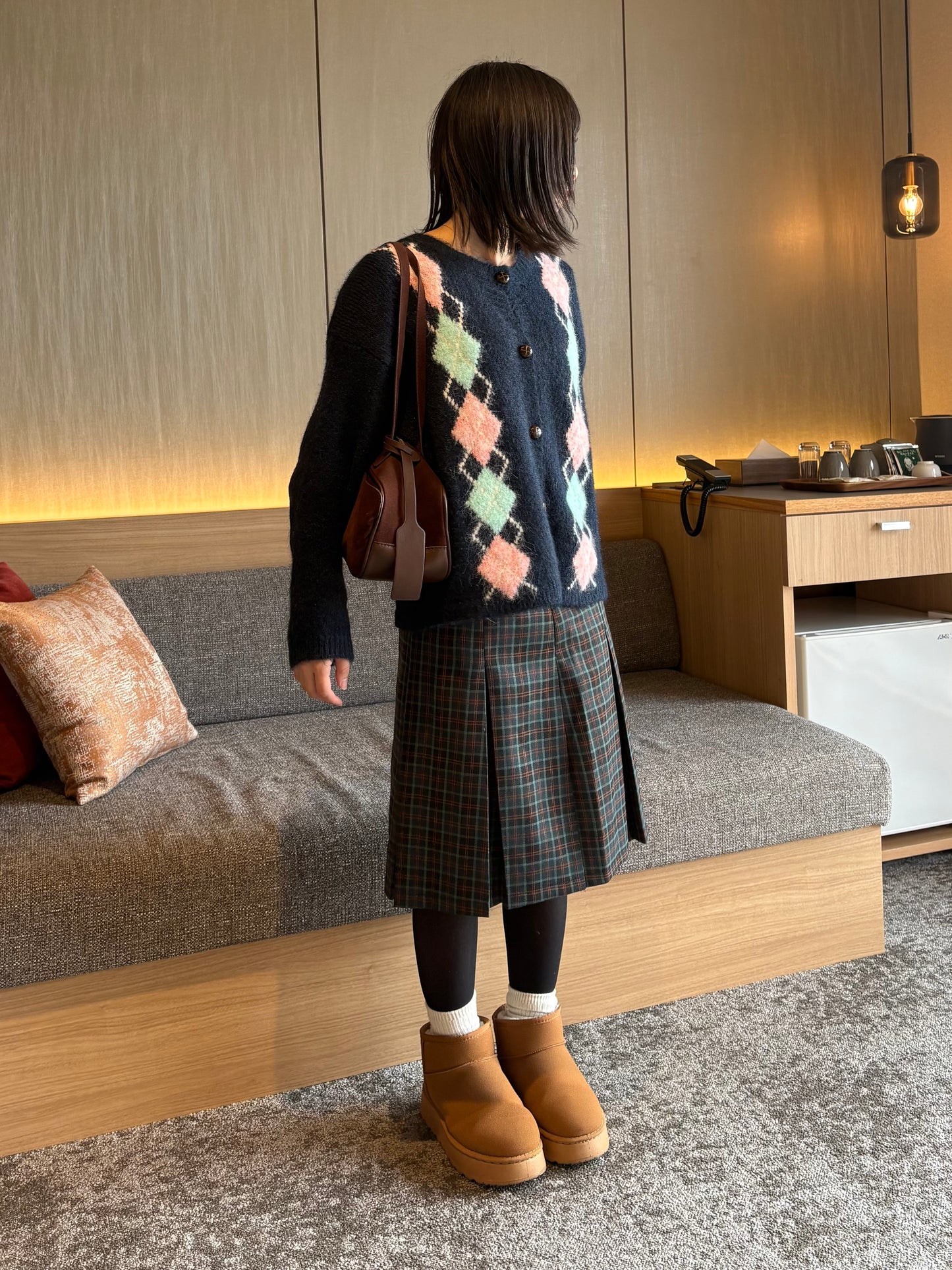 アーガイルボタンカーディガン DPB99056