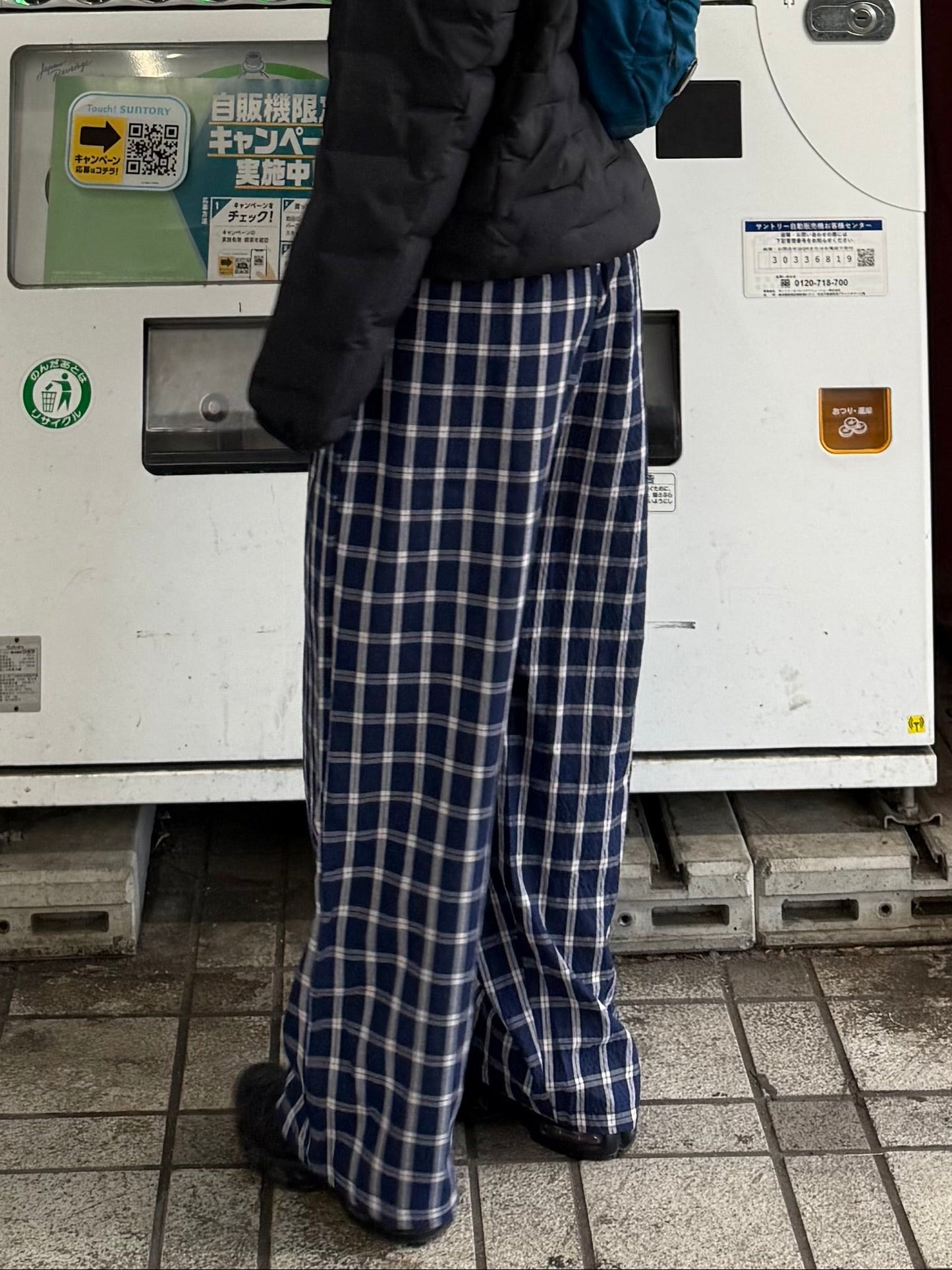 フロントボタンチェックパンツ DPB93090