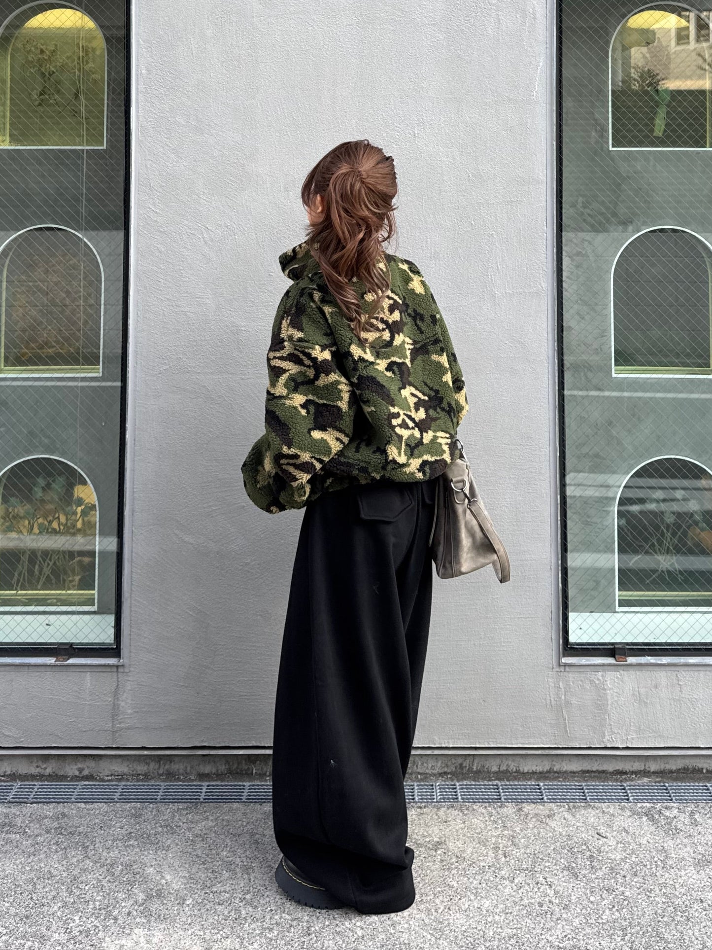 カモフラボアハーフジッププルオーバー DPB86180