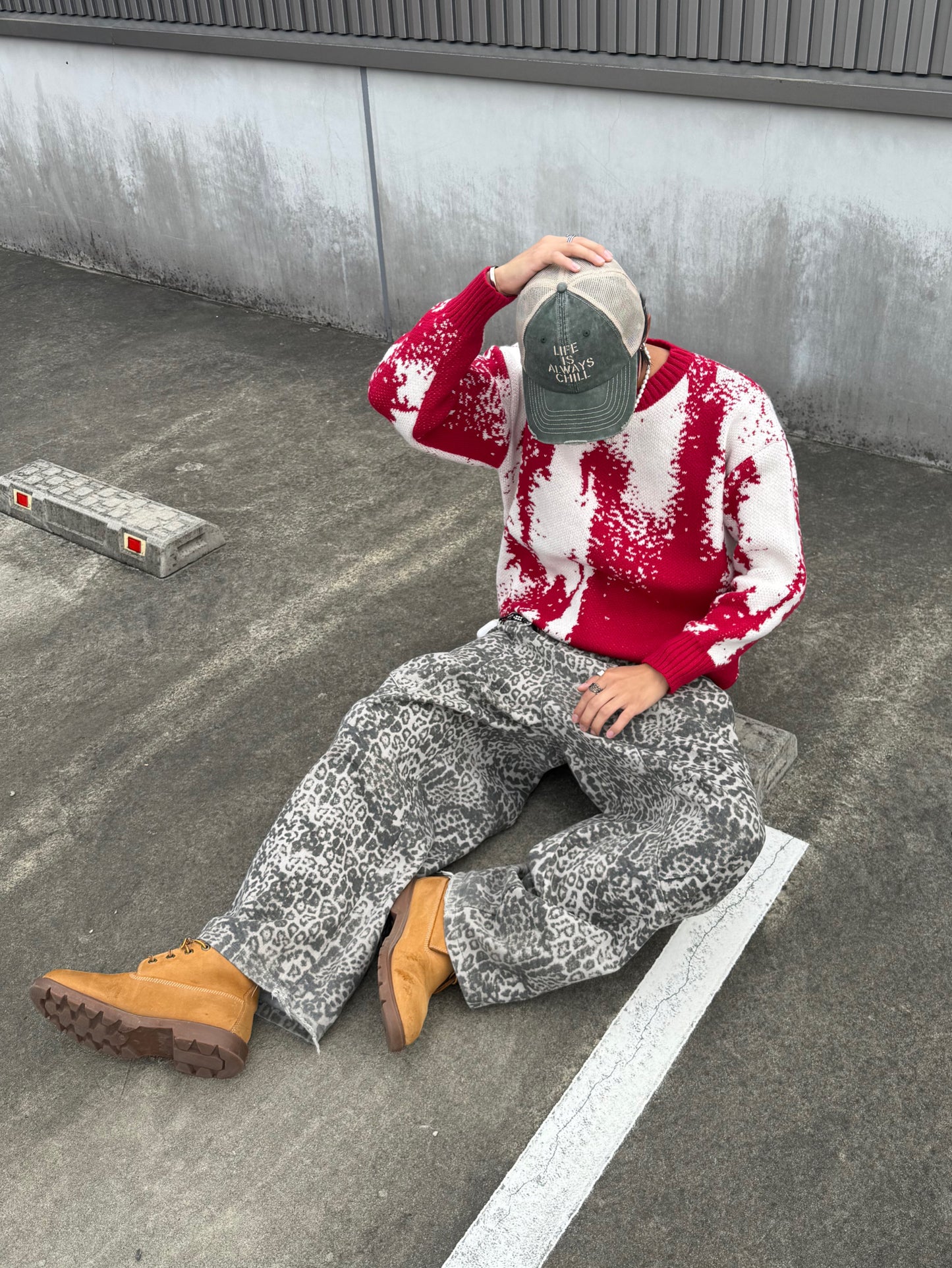 バイカラーデザインニット DPB90074