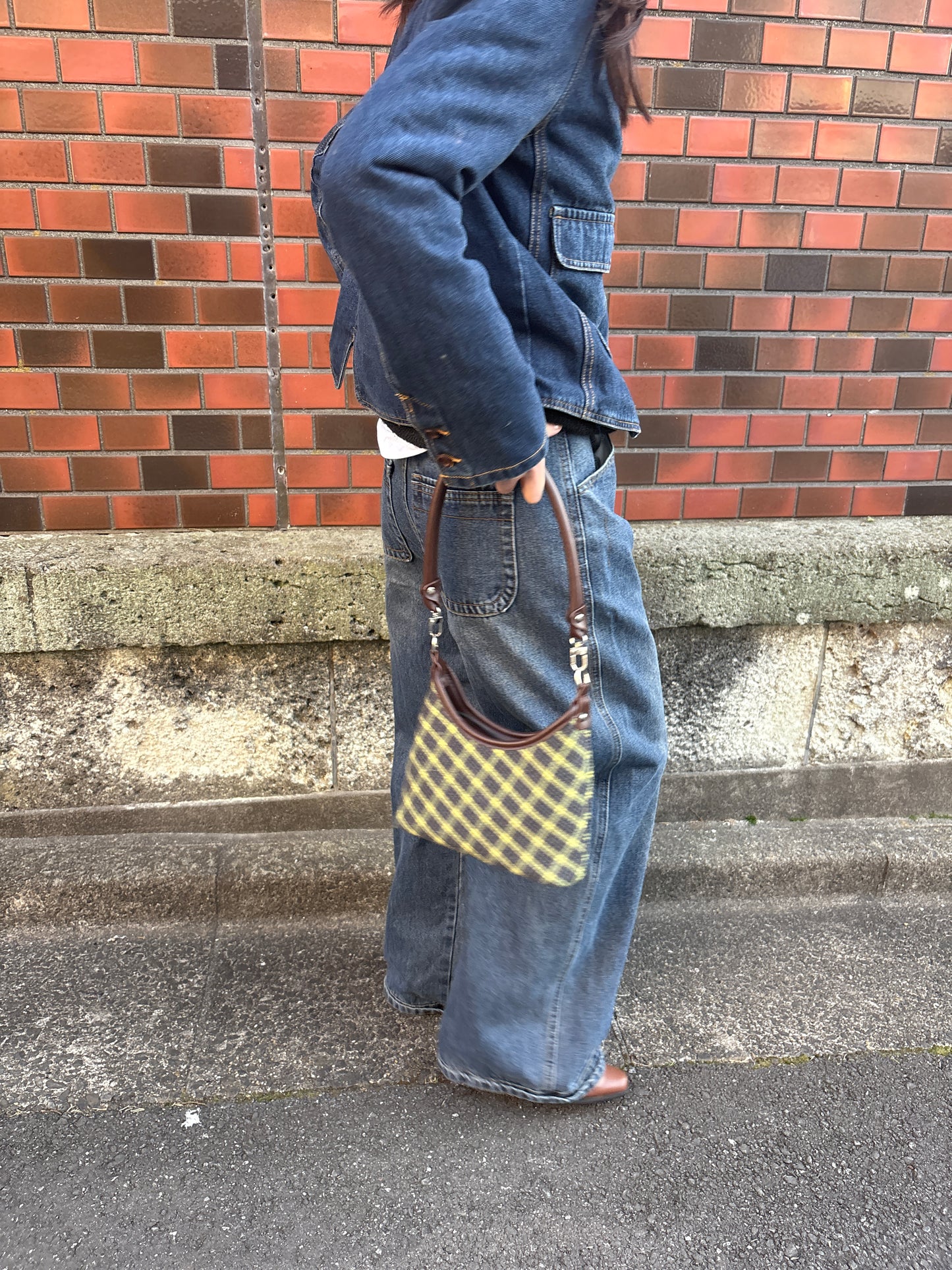 カジュアルチェックハンドバッグ DPA43778