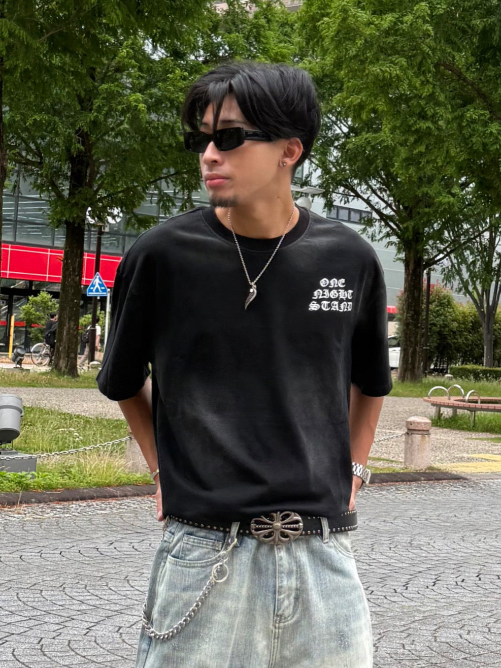 バックロゴペイントクロスTシャツ DPB90229