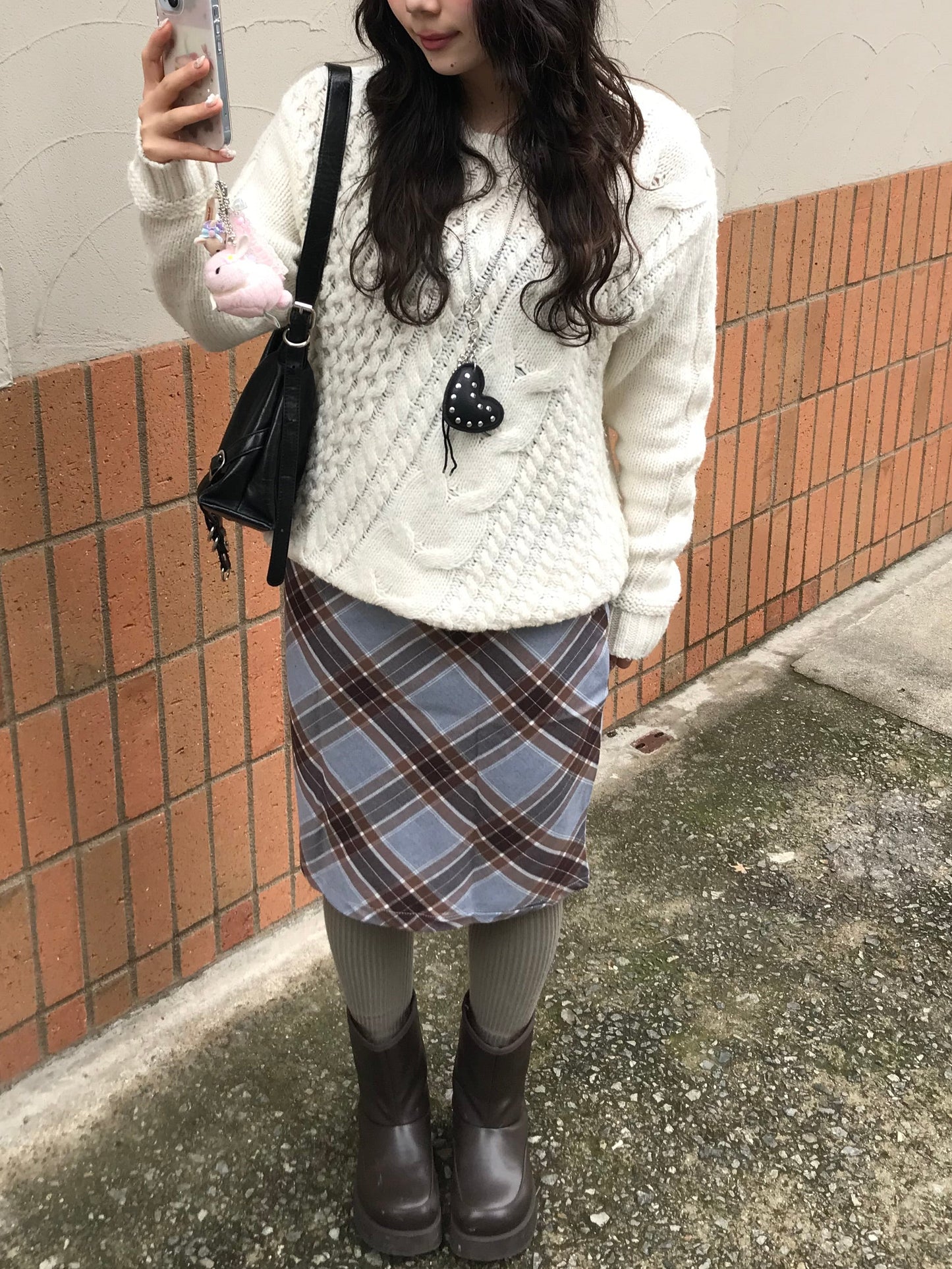 ミディアムチェックスカート DPB89190