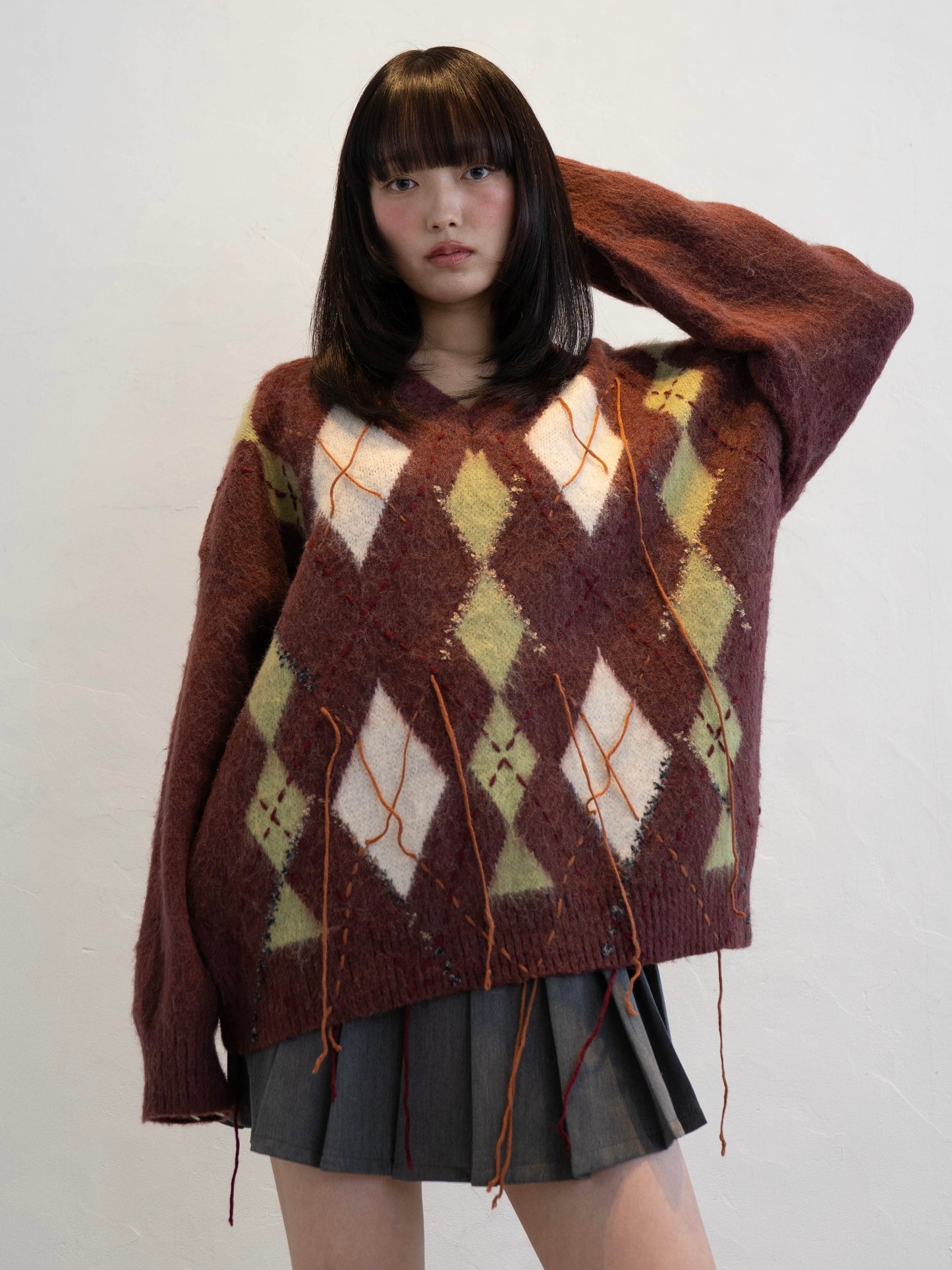 アーガイルチェックニット DPC02012