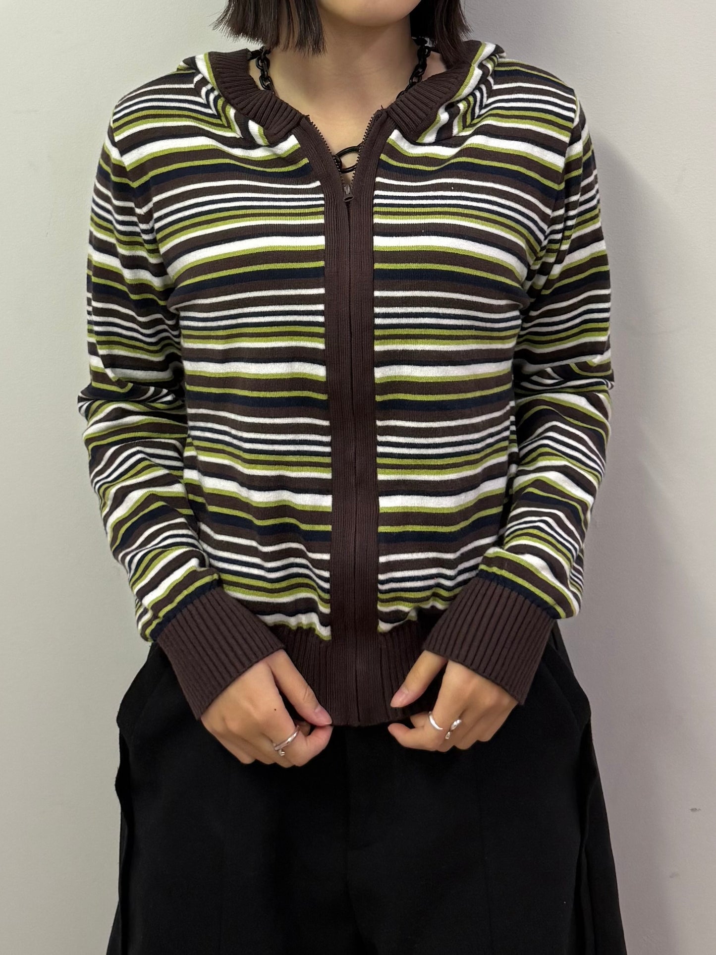 ストライプジップニット DPB93064