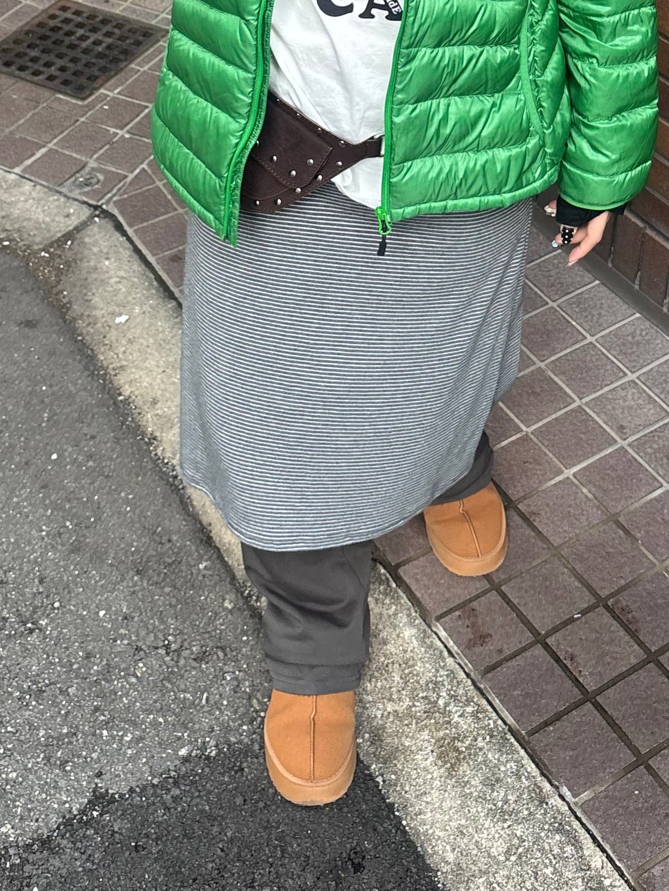 ストライプレイヤードスカートパンツ DPB89143