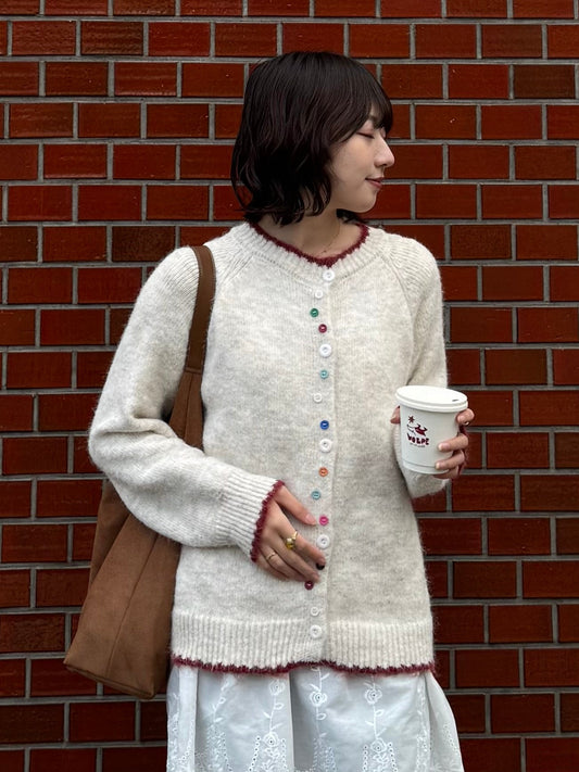 カラフルボタンバイカラーカーディガン DPC03016