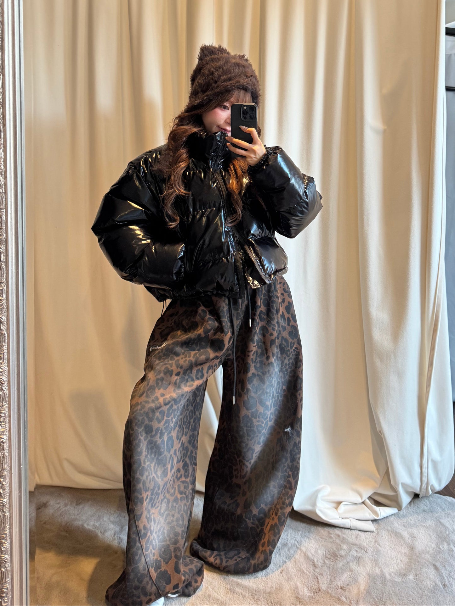 ウォッシュドレオパードスウェットパンツ DPB86171