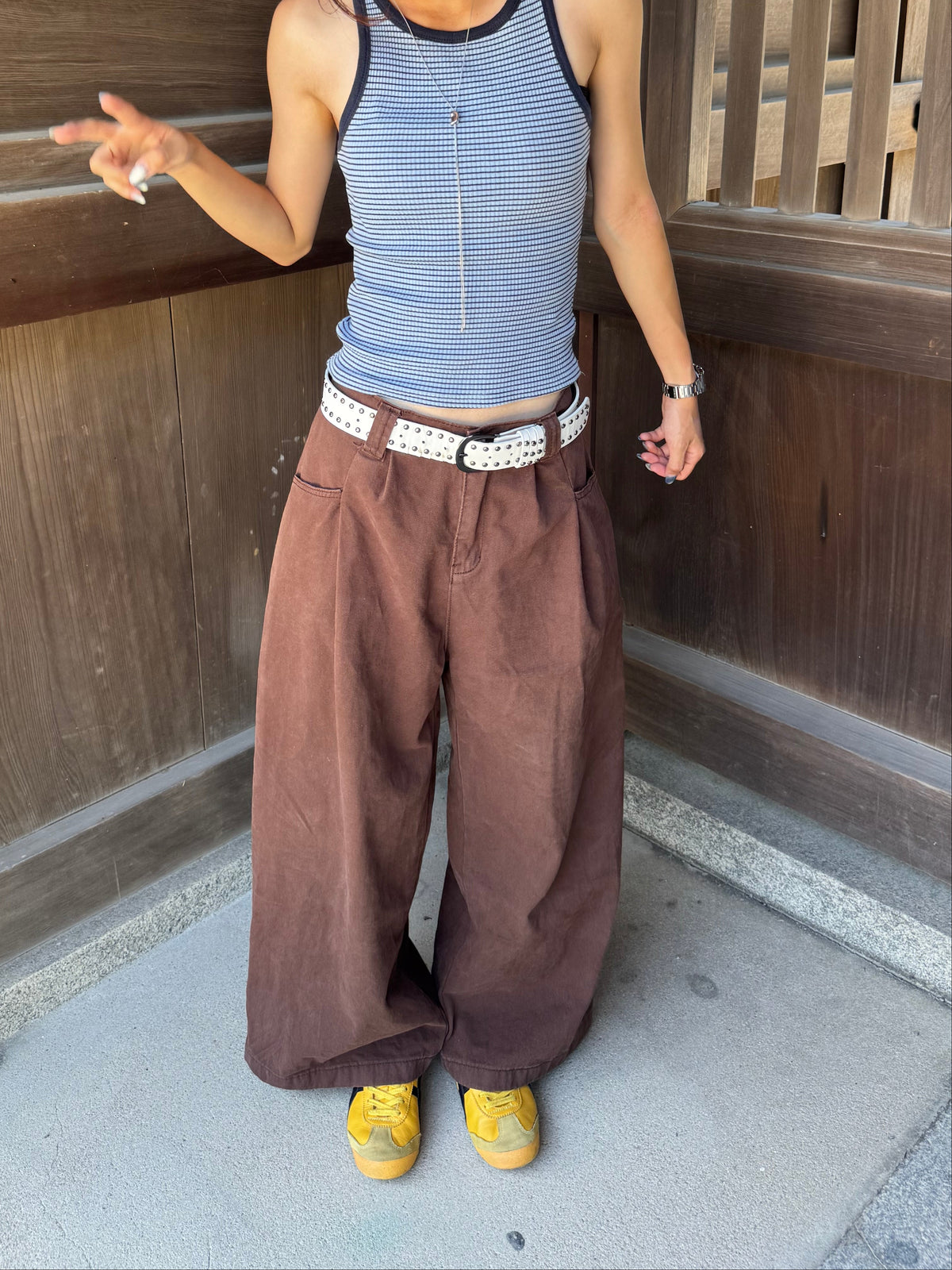 ブラウンワイドパンツ DPC07032