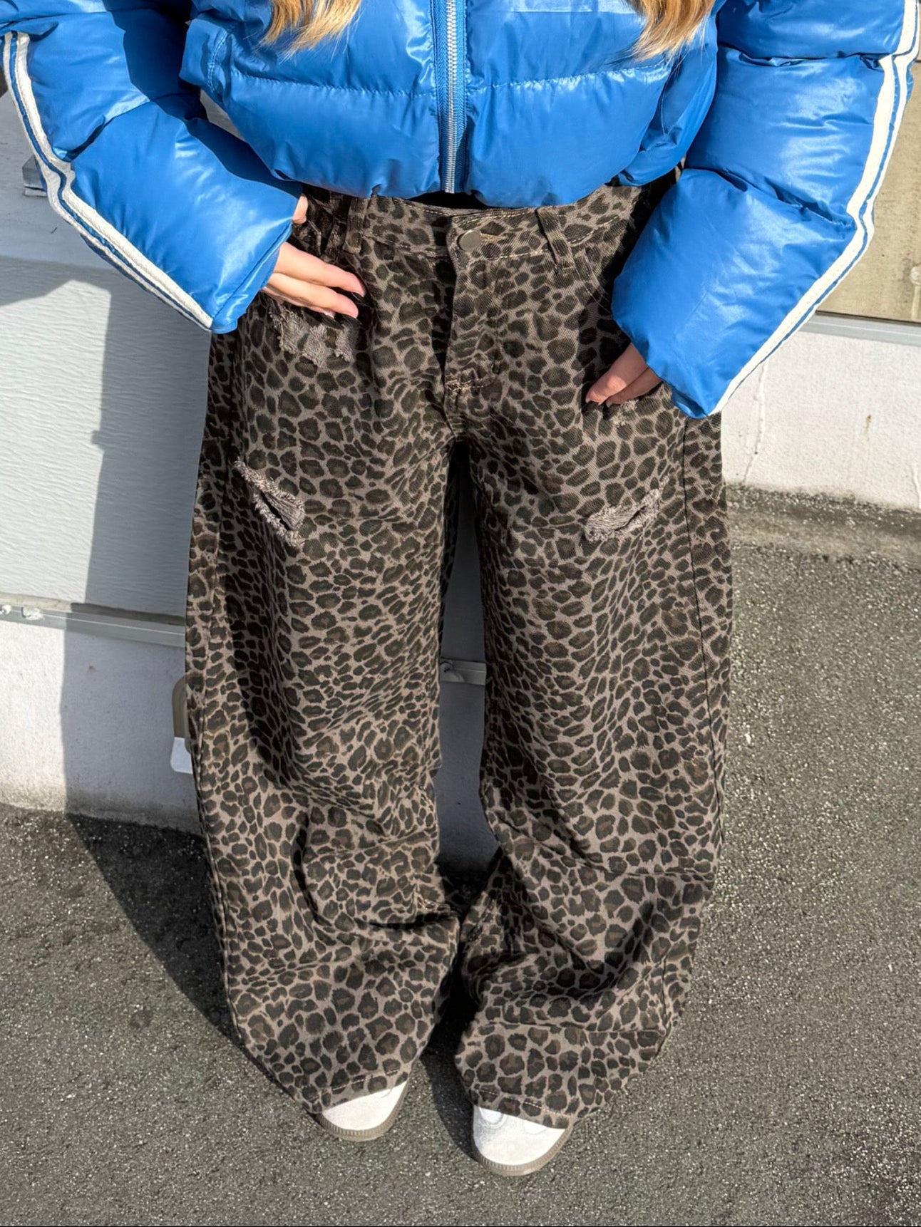 ダメージレオパードワイドパンツ DPB73538