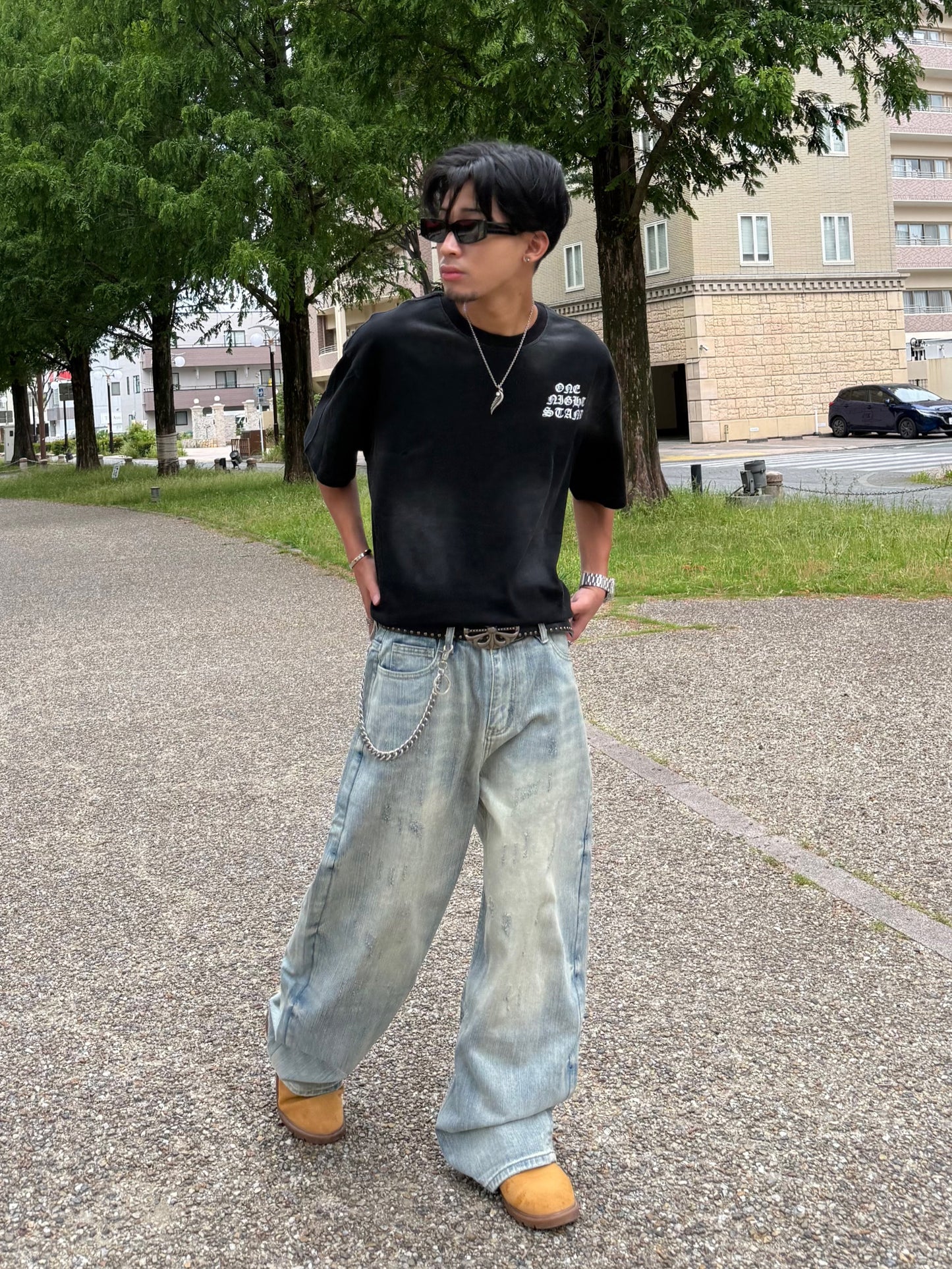 バックロゴペイントクロスTシャツ DPB90229