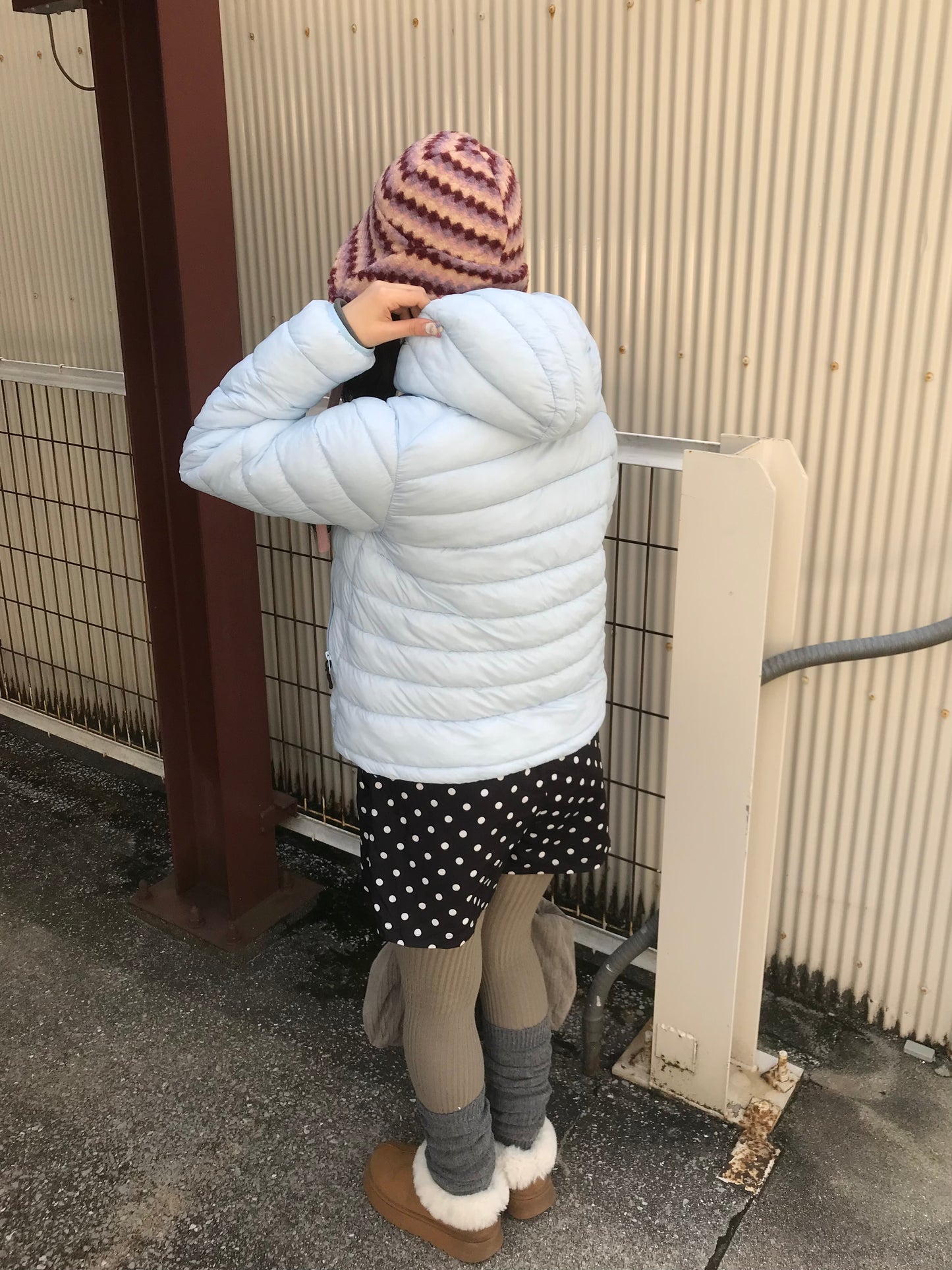 リバーシブルチェックフリースハット DPB89154