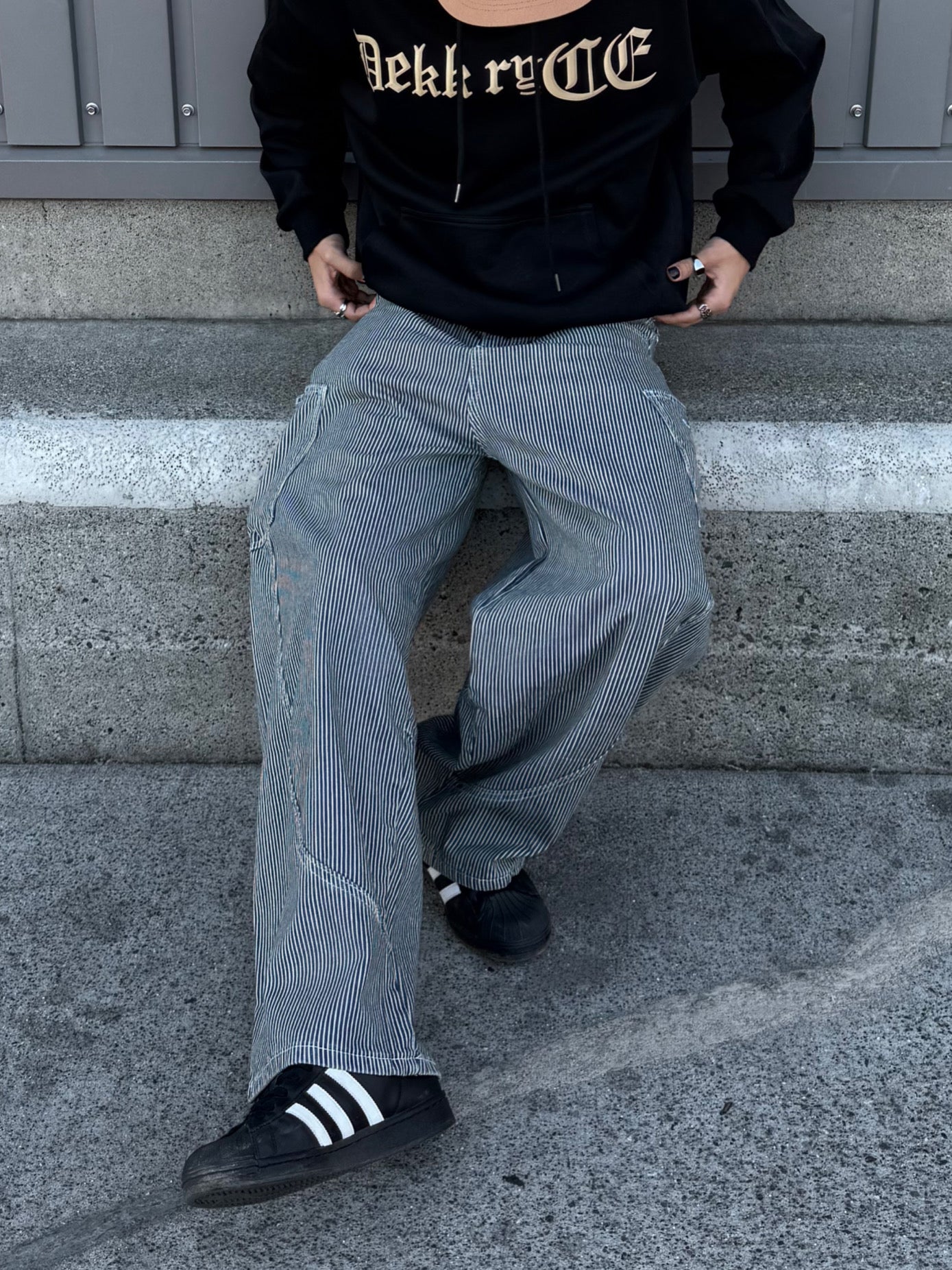 ストライプワイドデニムパンツ DPB90083