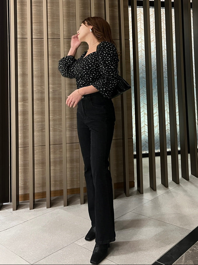 スクエアネックドットブラウス DPB56329