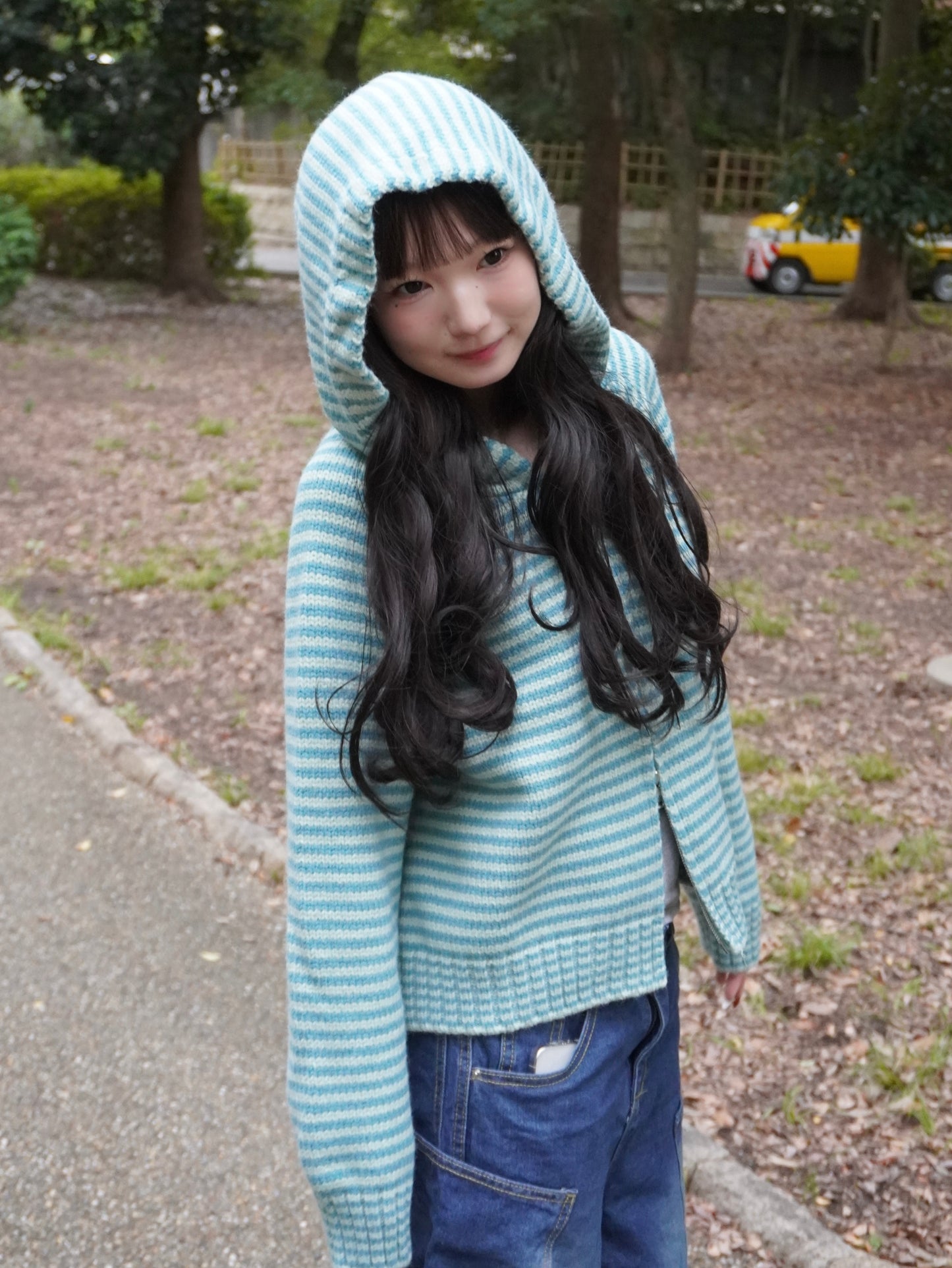 ボーダーニットダブルジップパーカー DPB85367